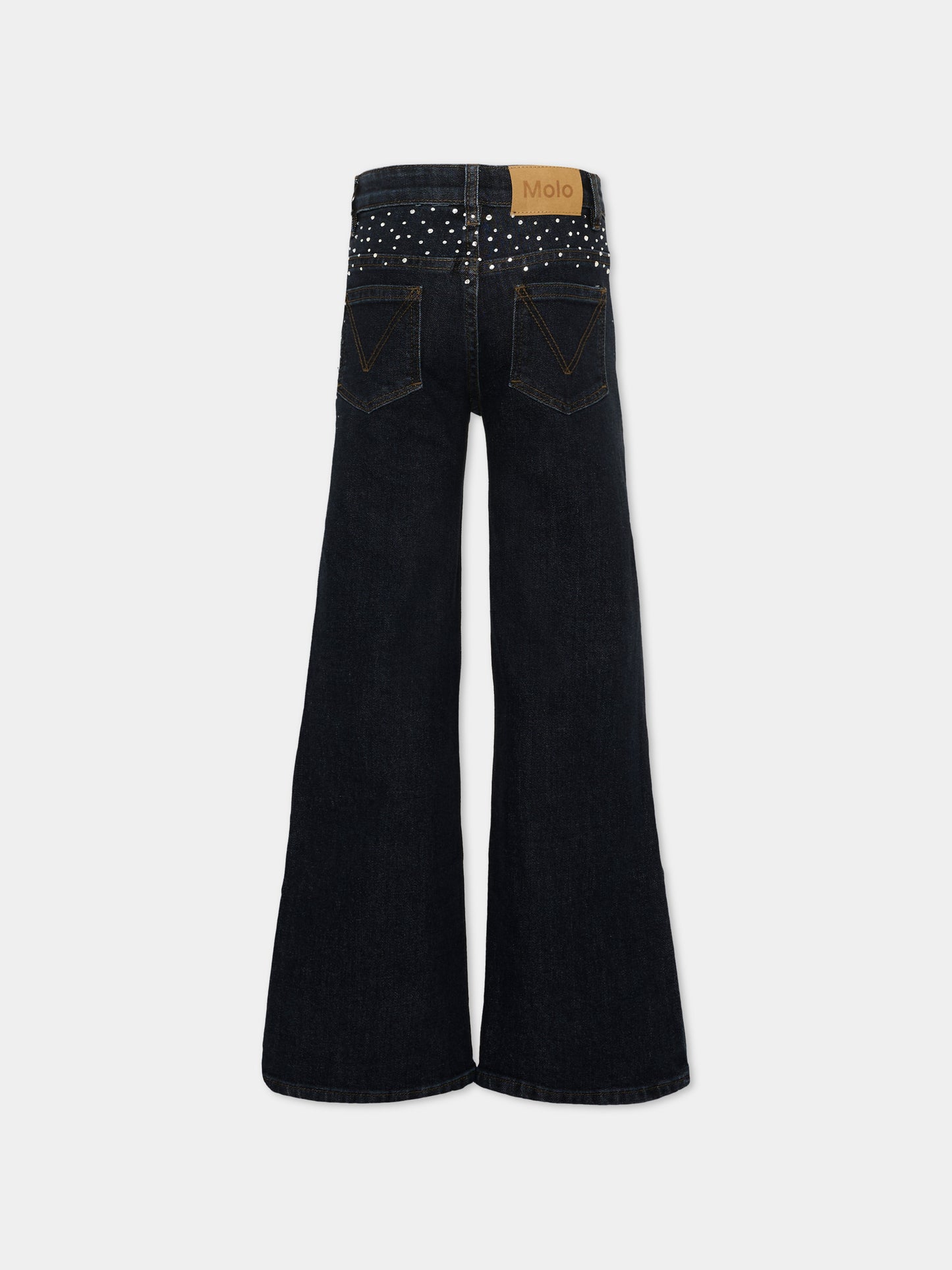 Jeans denim Asta per bambina con strass,Molo,2W26I113 5861