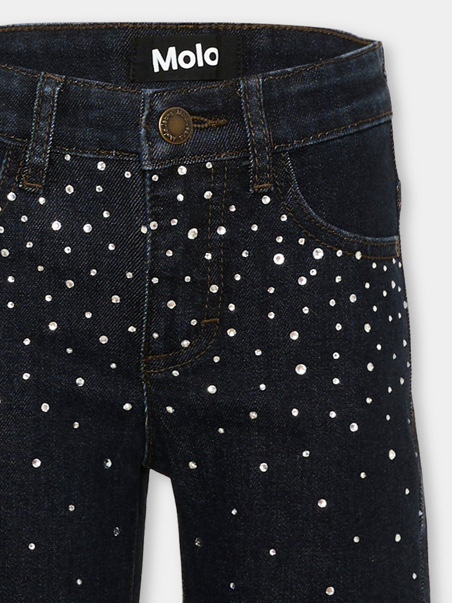 Jeans denim Asta per bambina con strass,Molo,2W26I113 5861
