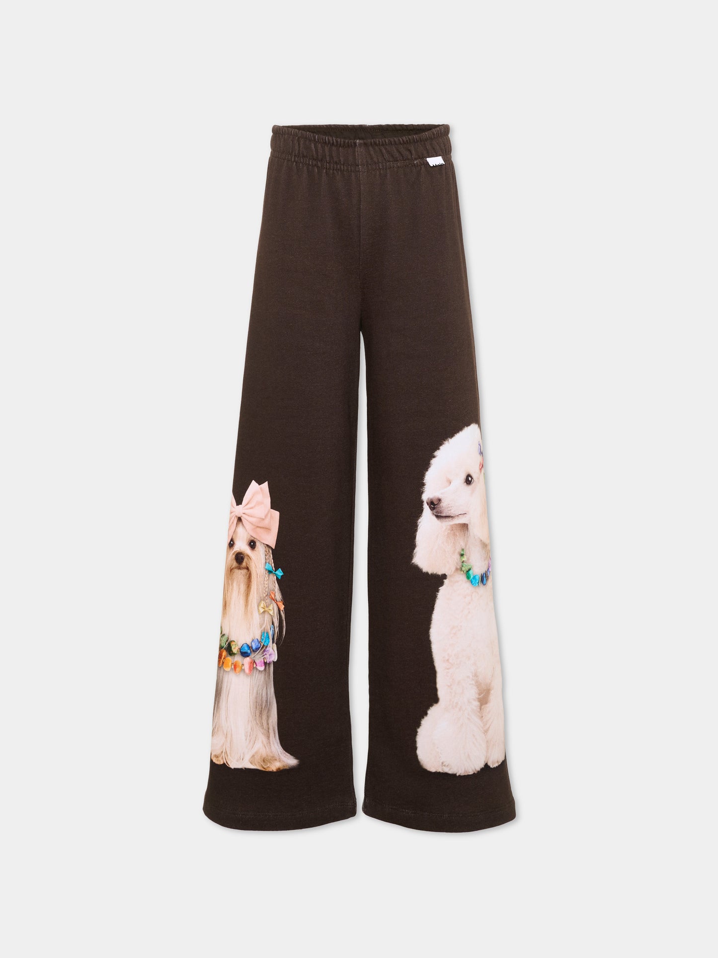 Pantaloni marroni Aurita per bambina con animali,Molo,2W26I210 5758
