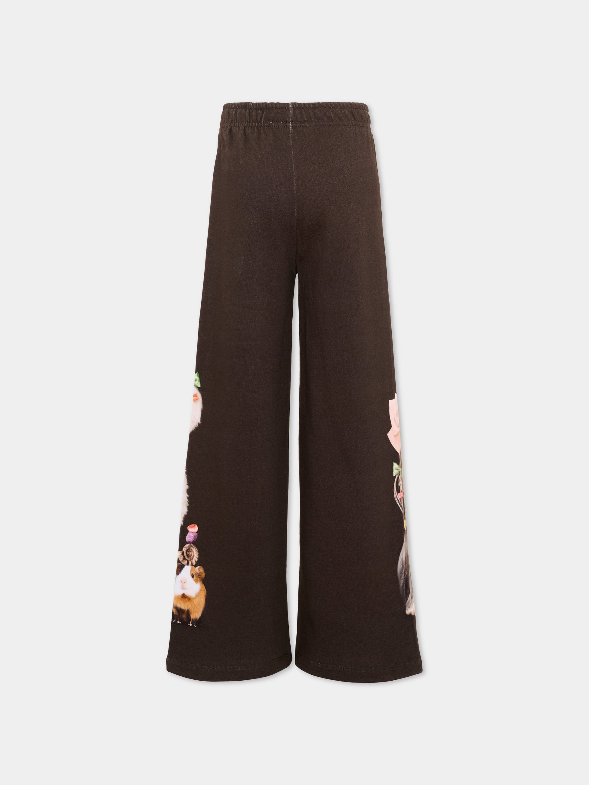 Pantaloni marroni Aurita per bambina con animali,Molo,2W26I210 5758