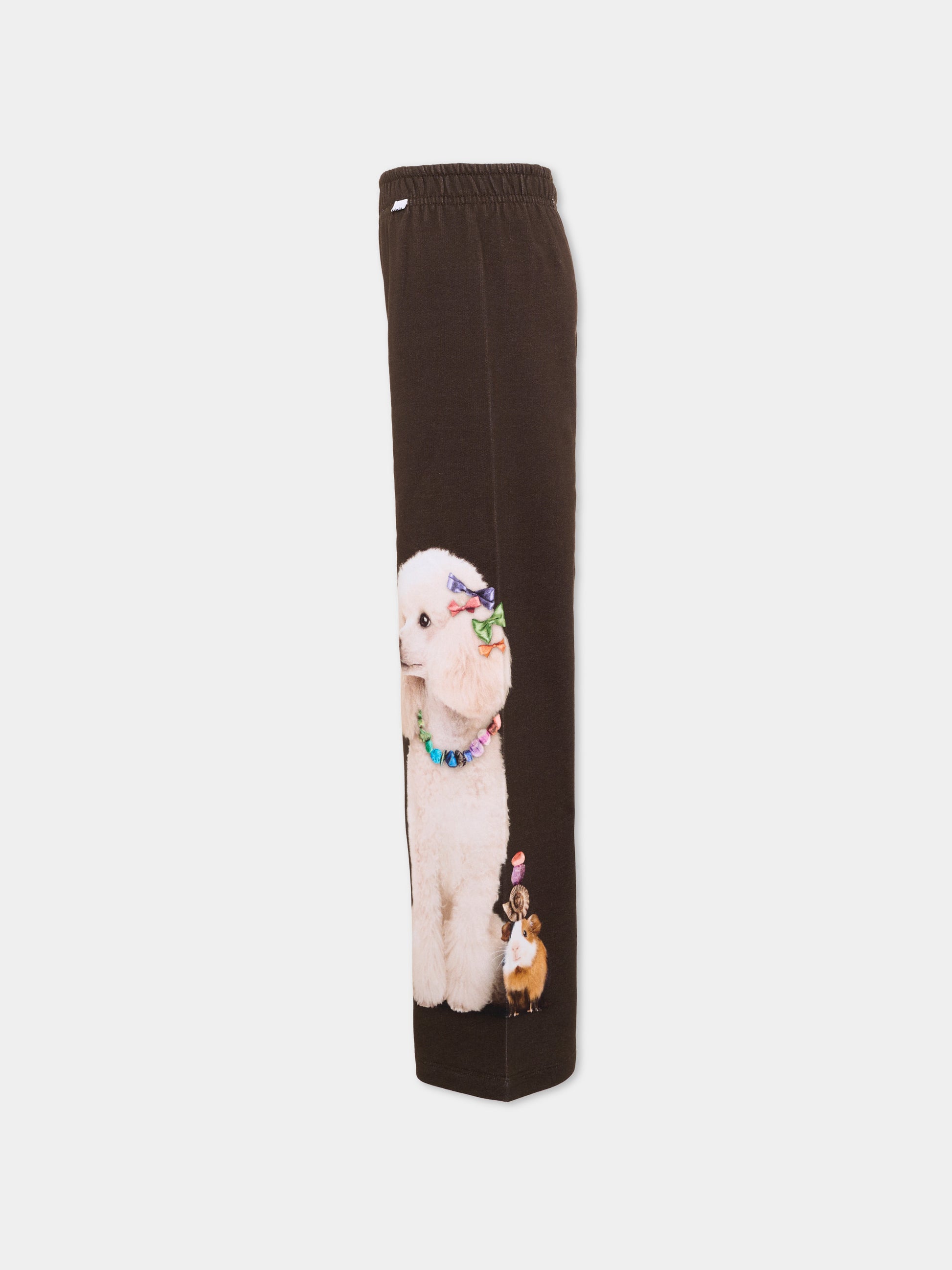 Pantaloni marroni Aurita per bambina con animali,Molo,2W26I210 5758
