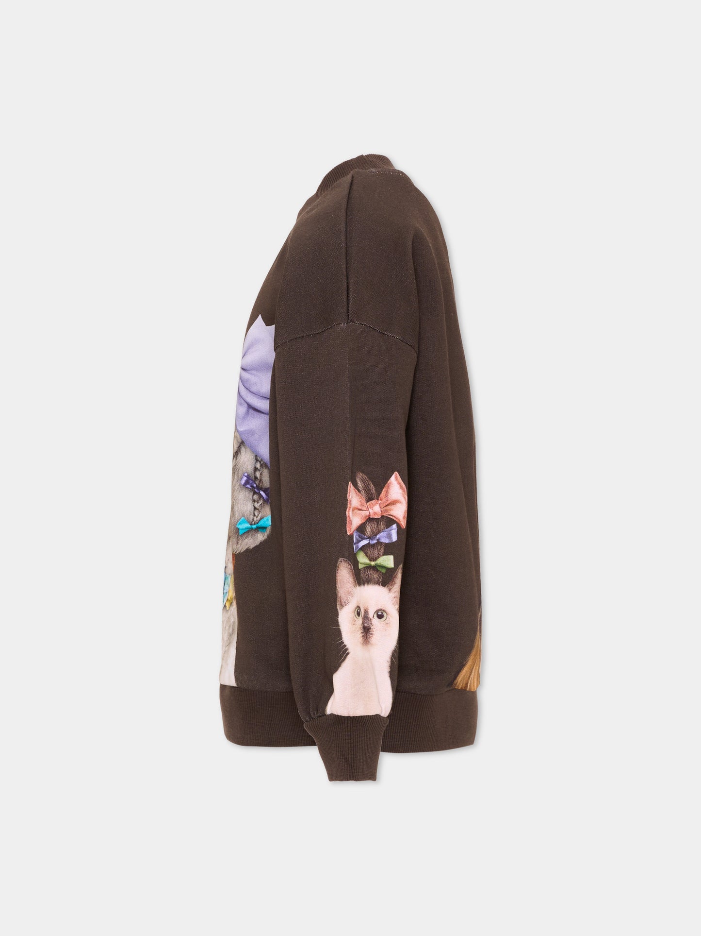 Felpa marrone Maxi per bambina con animali,Molo,2W26J202 5758