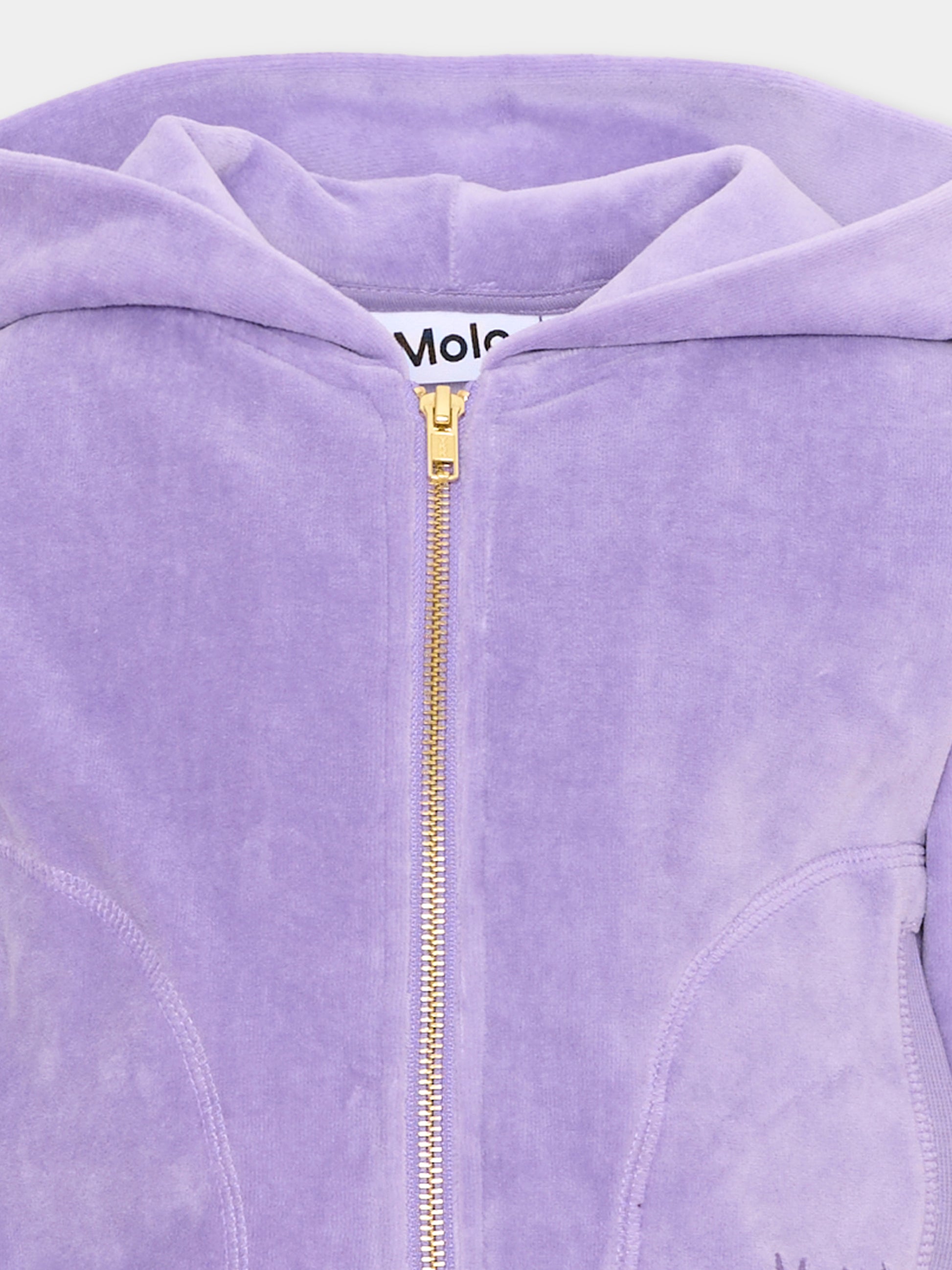 Felpa lilla Milla per bambina con logo,Molo,2W26J304 5717