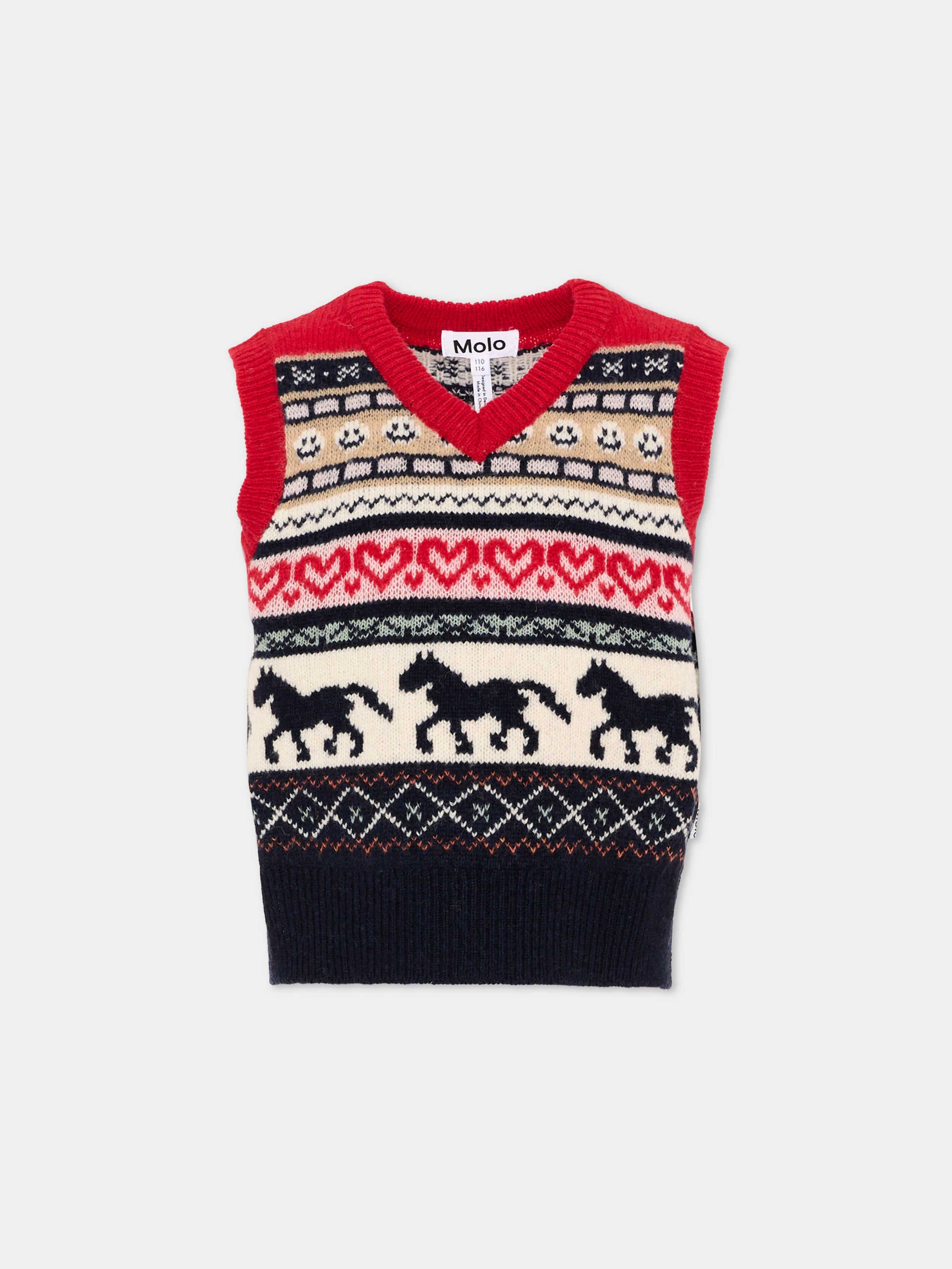 Maglia gilet multicolor Grace per bambina,Molo,2W26K102 5757