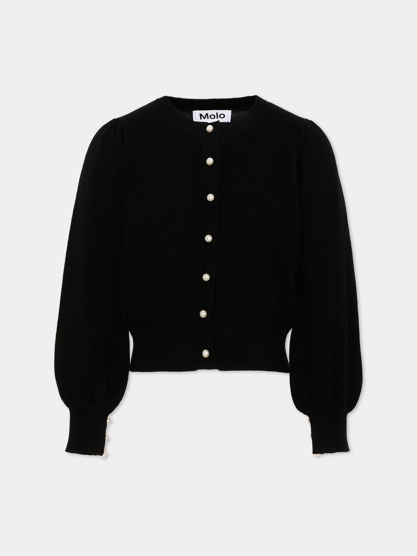 Cardigan nero Guinevere per bambina con perle,Molo,2W26K313 0099