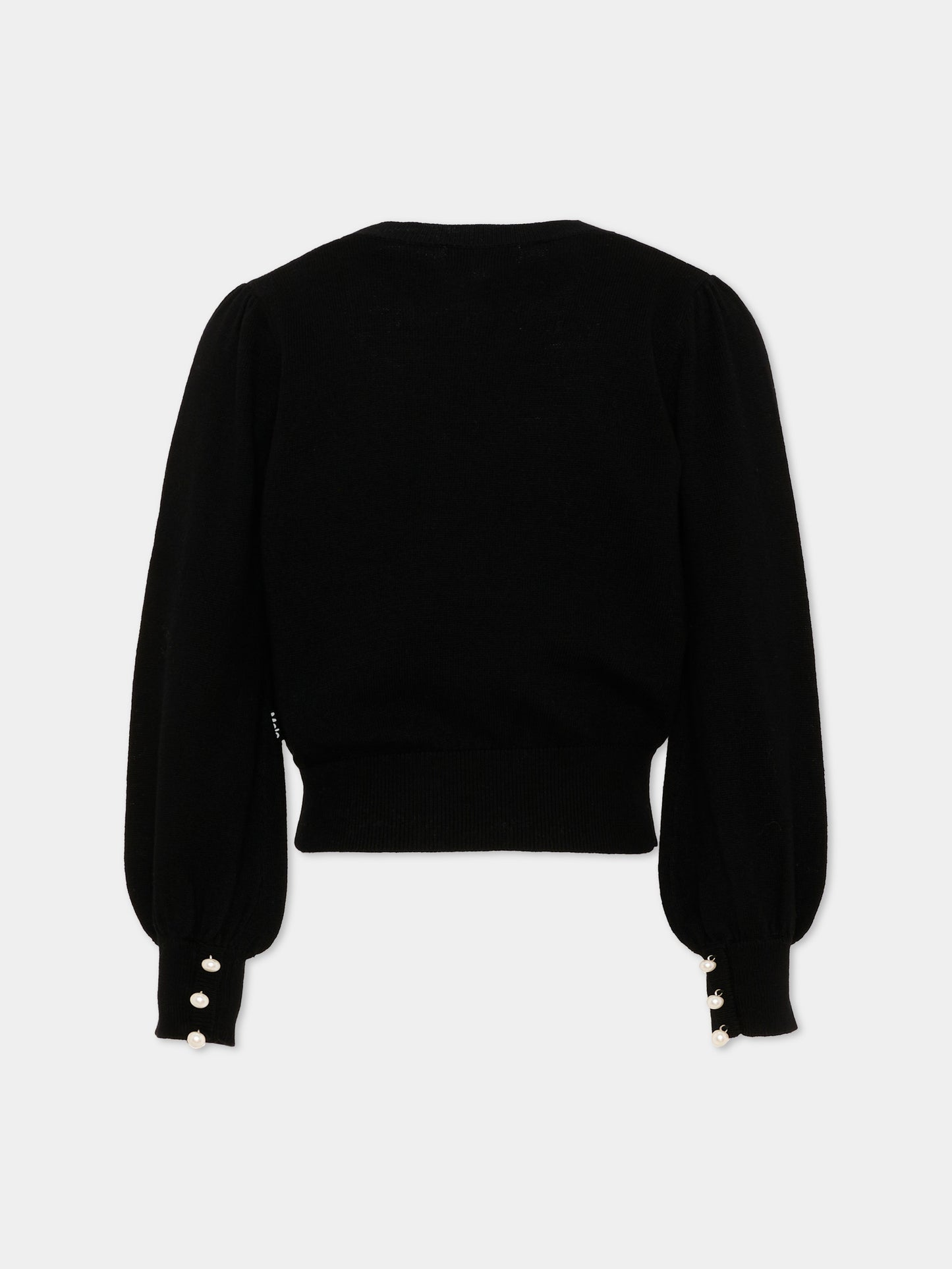 Cardigan nero Guinevere per bambina con perle,Molo,2W26K313 0099