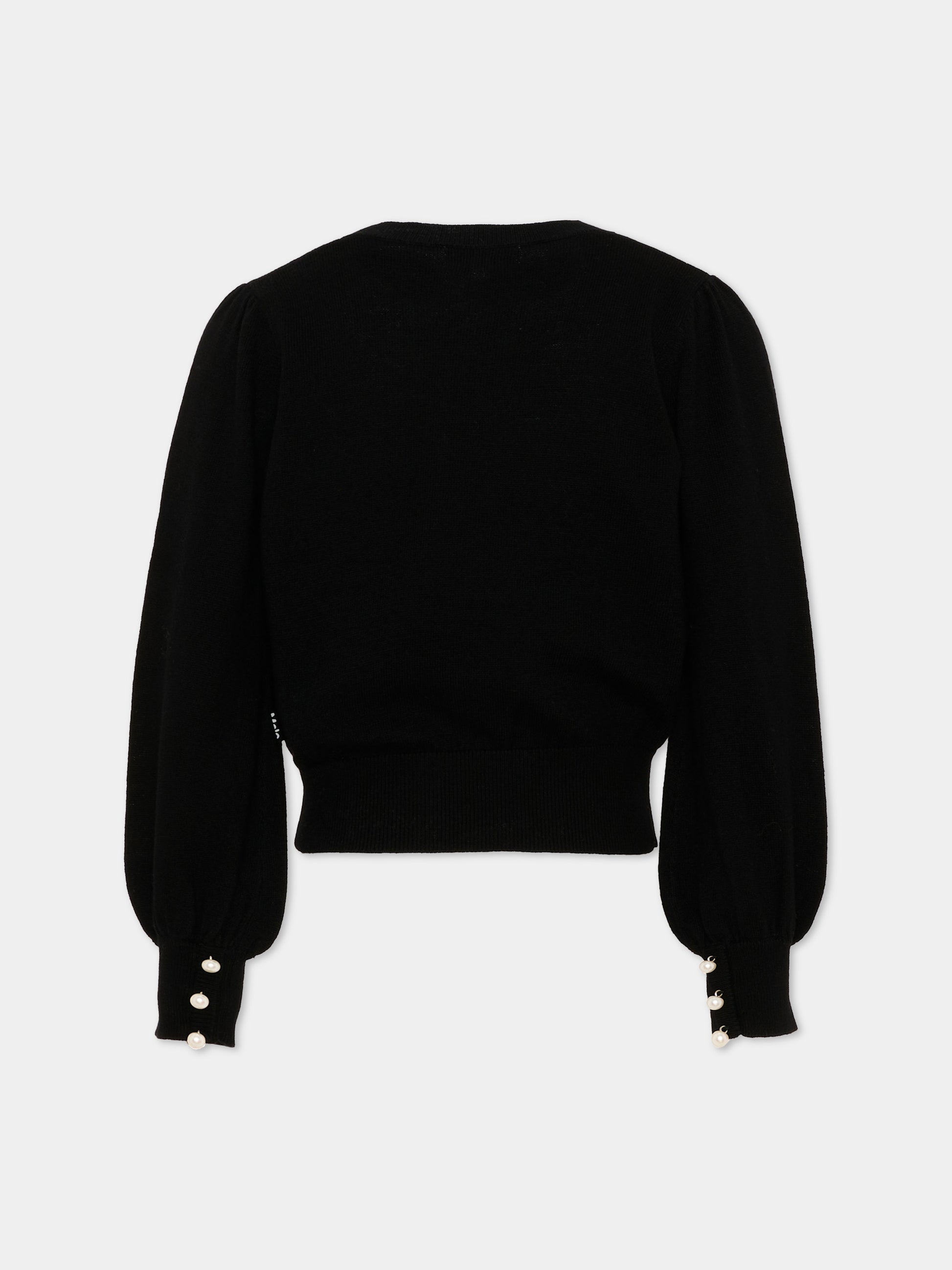 Cardigan nero Guinevere per bambina con perle,Molo,2W26K313 0099