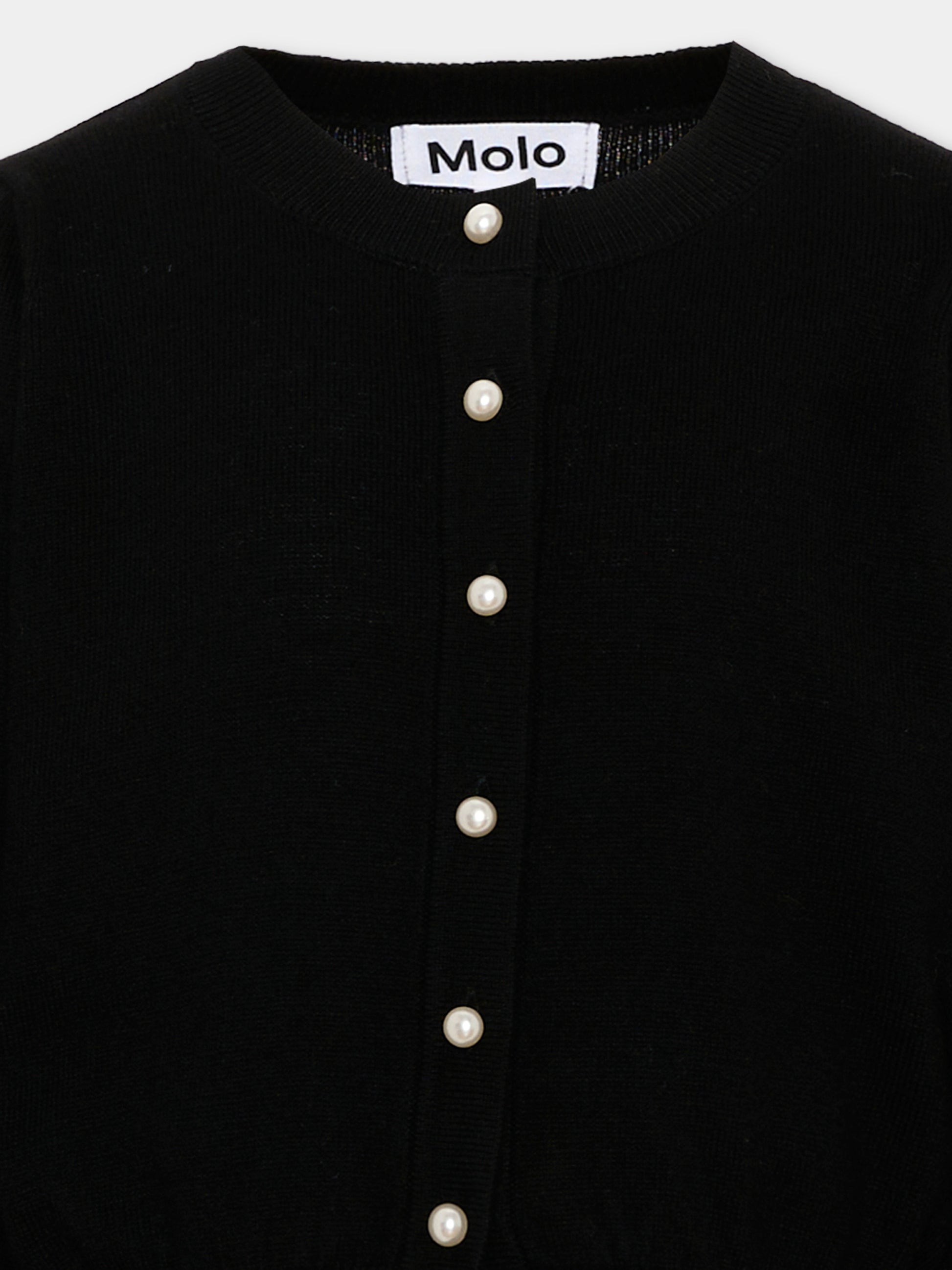 Cardigan nero Guinevere per bambina con perle,Molo,2W26K313 0099