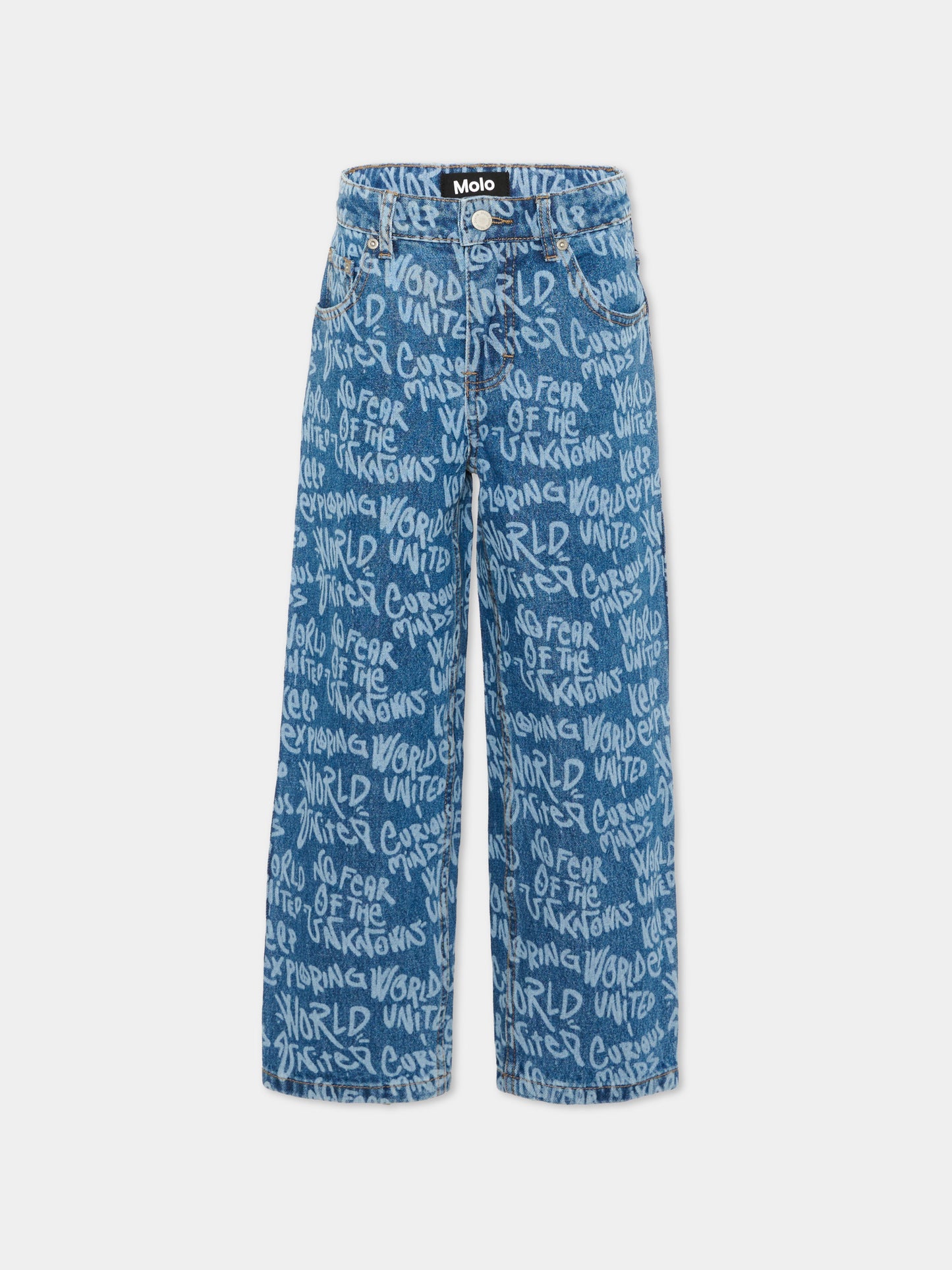 Jeans denim Aiden per bambino con patch logo,Molo,6W26I104 5915