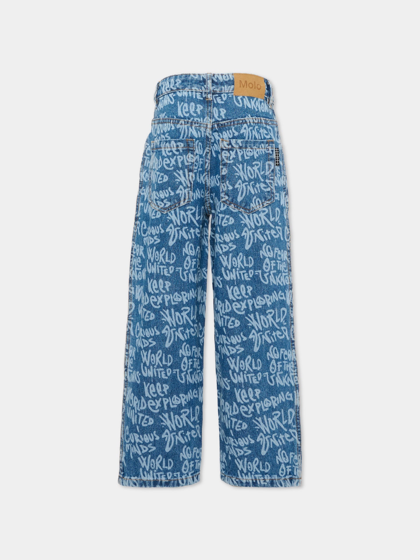 Jeans denim Aiden per bambino con patch logo,Molo,6W26I104 5915