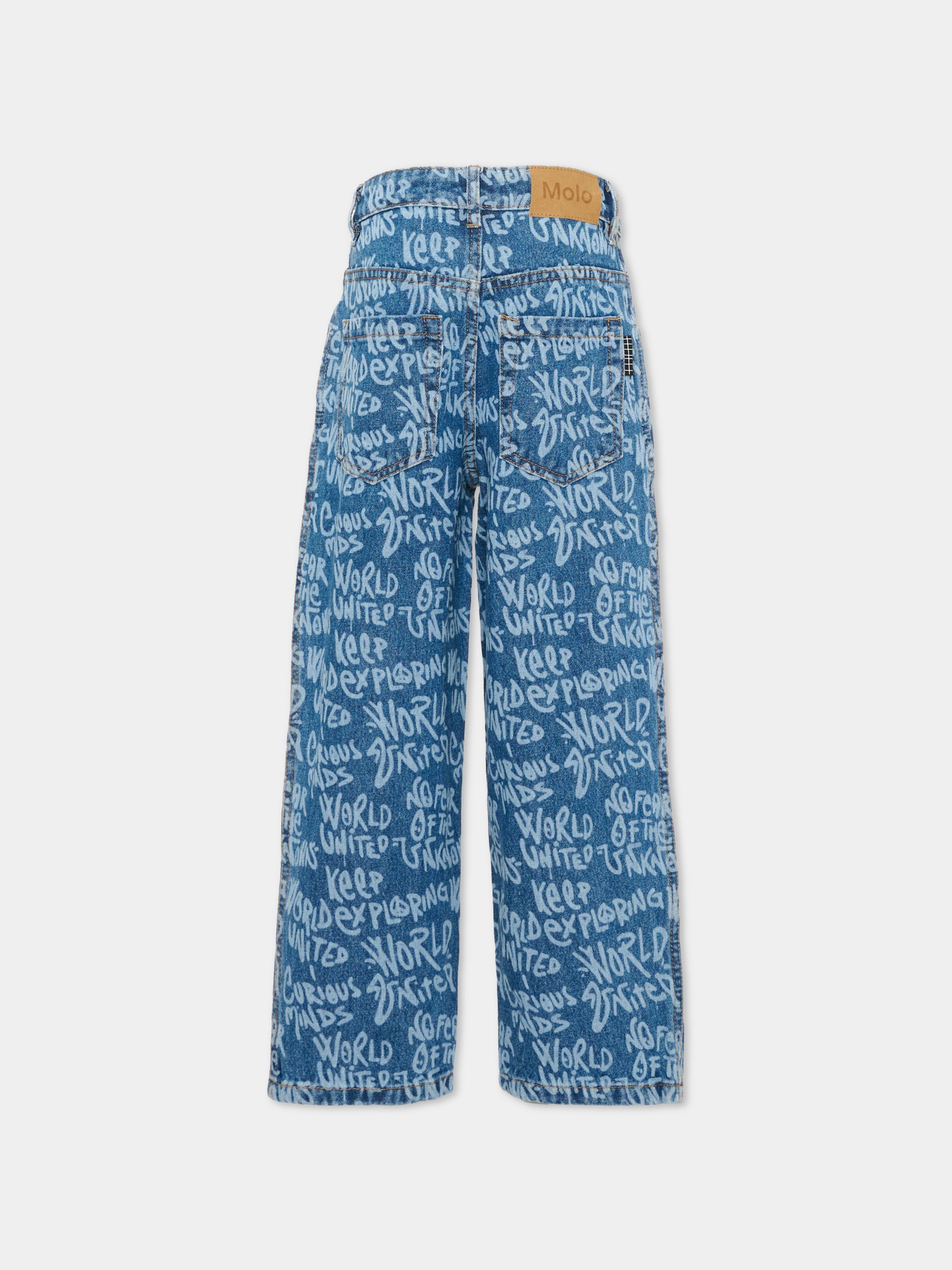 Jeans denim Aiden per bambino con patch logo,Molo,6W26I104 5915