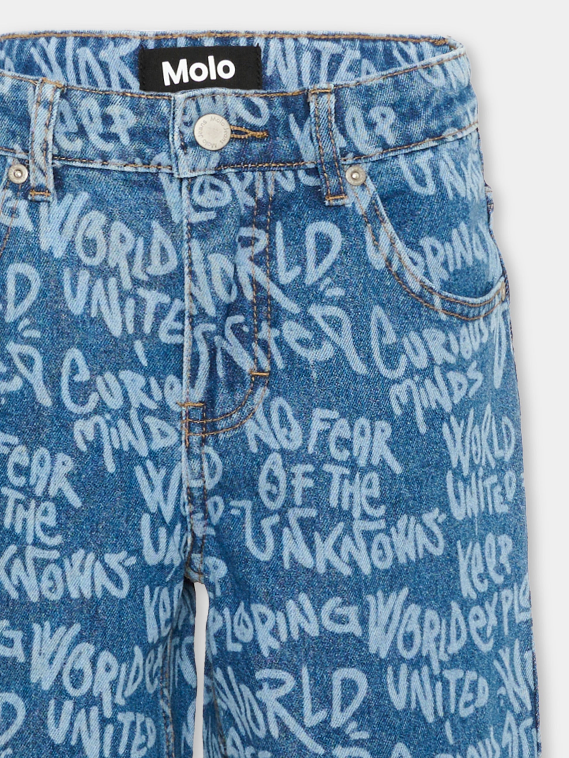 Jeans denim Aiden per bambino con patch logo,Molo,6W26I104 5915