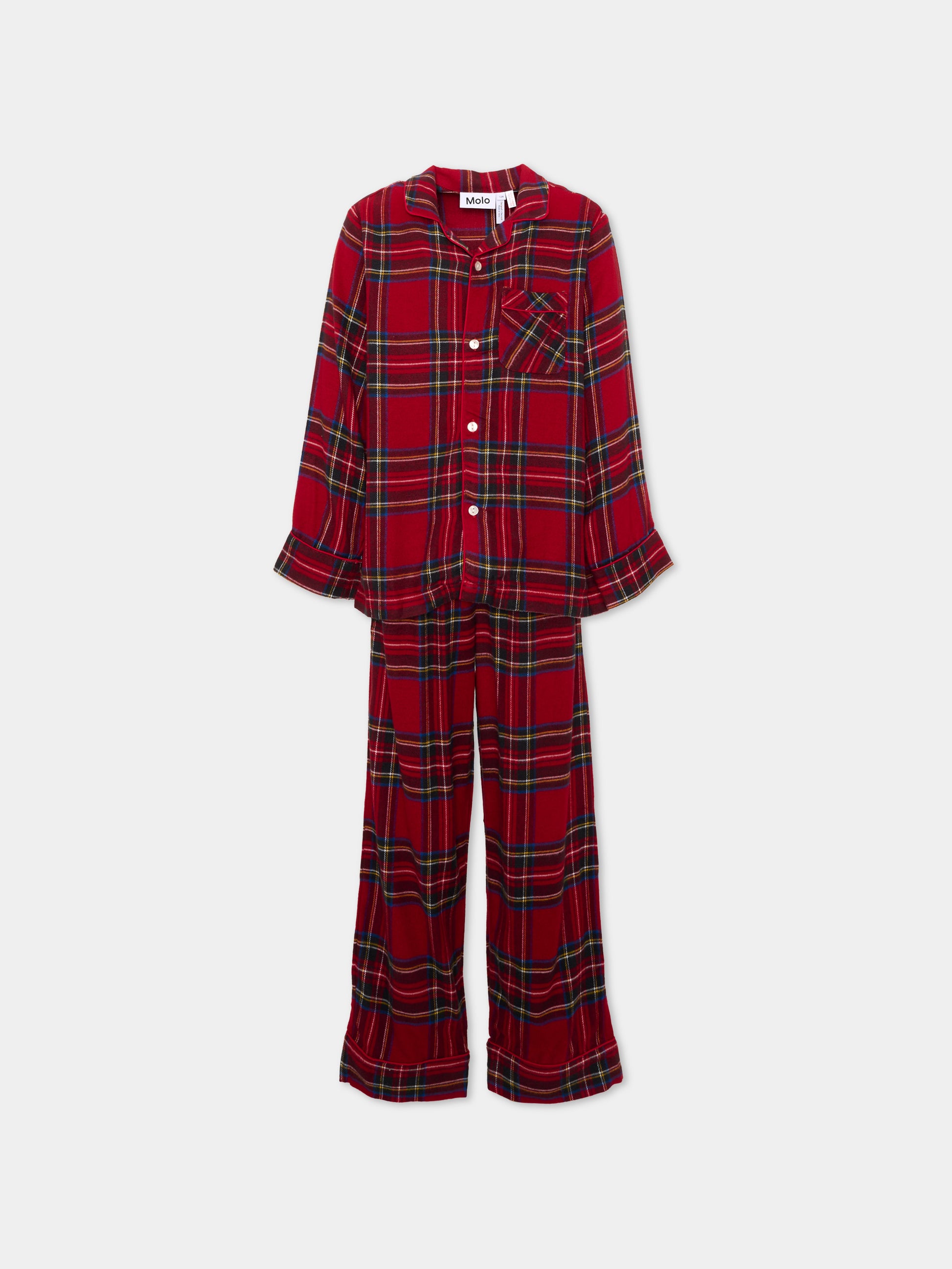 Pigiama rosso Lex per bambino tartan,Molo,6W26R504 5778