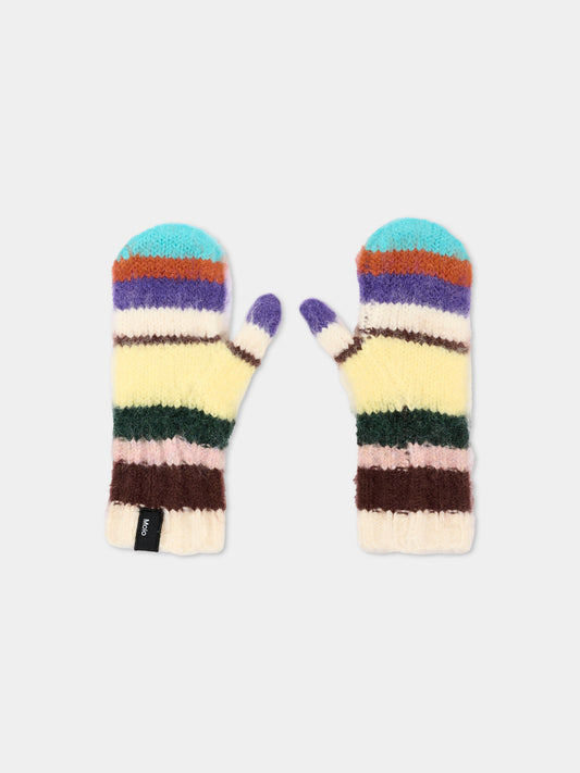 Guanti multicolor Kirsa per bambina a righe,Molo,7W26S106 5755