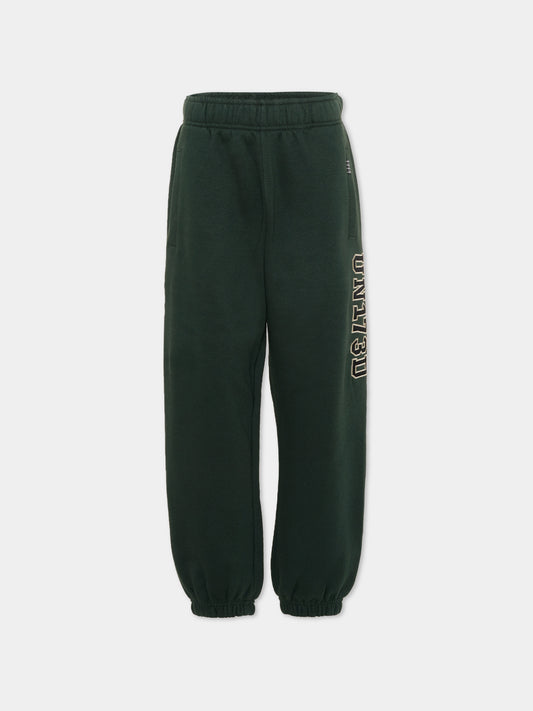 Pantalone sportivo verde  Pantalone tuta verde  per bambino con logo,Molo,1W26I201 5721