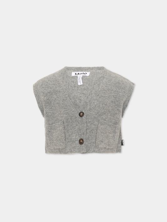 Maglia gilet grigia Gianni per bambino,Molo,2W26K101 1046