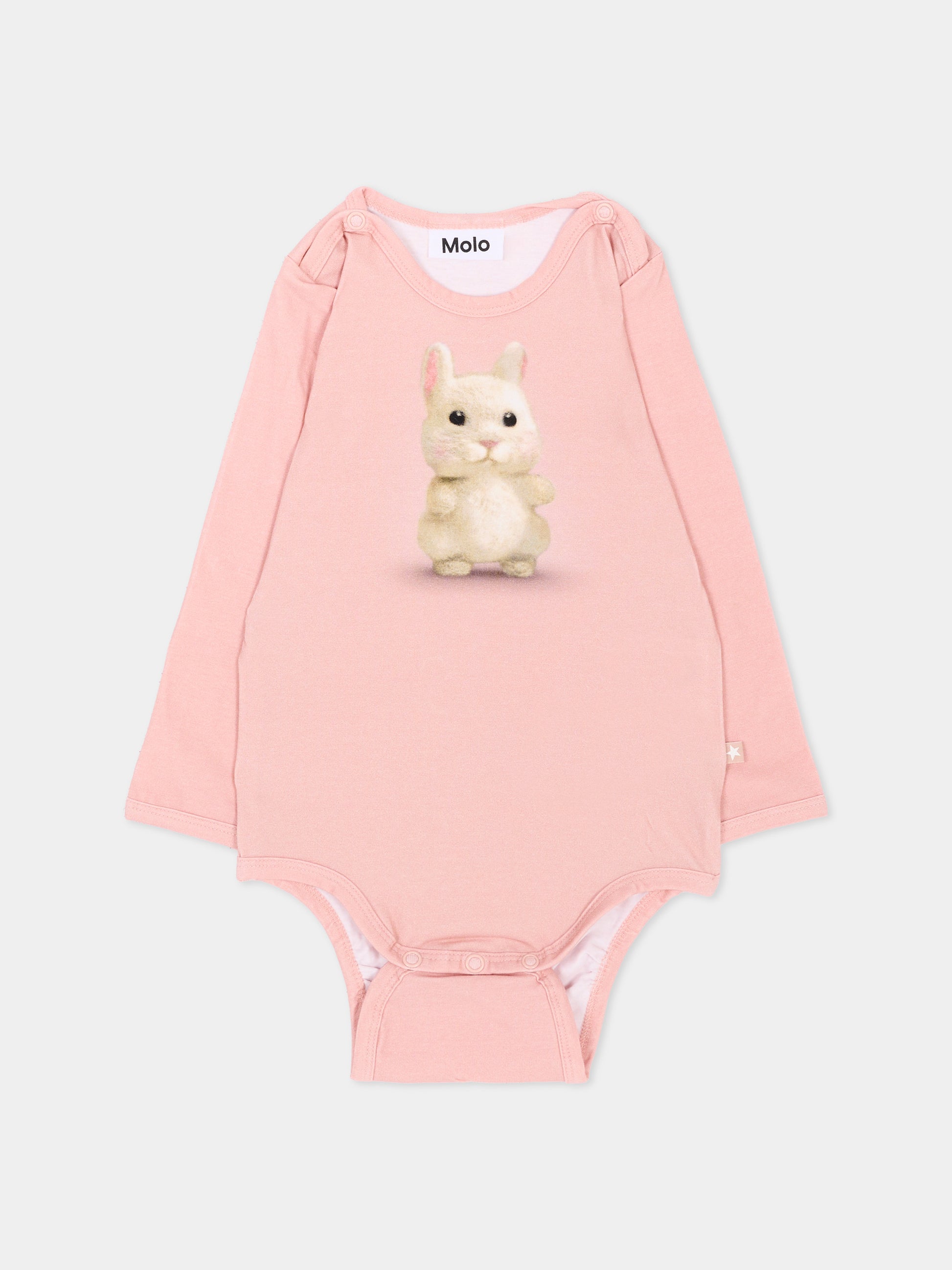 Body rosa Foss per neonata con coniglio,Molo,4W26B205 5783