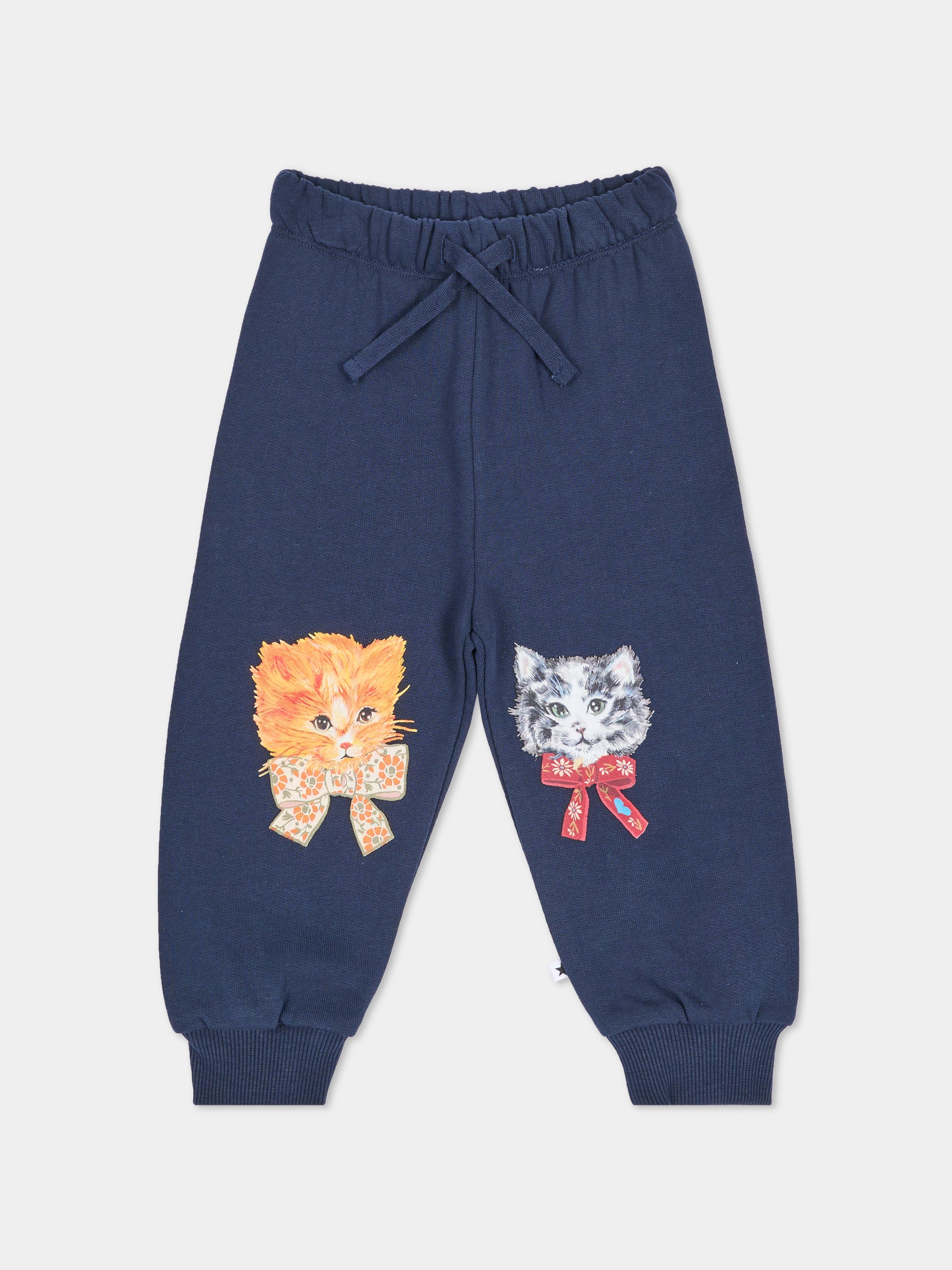 Pantalone blu Simeon per neonata con gattini,Molo,4W26I201 5768