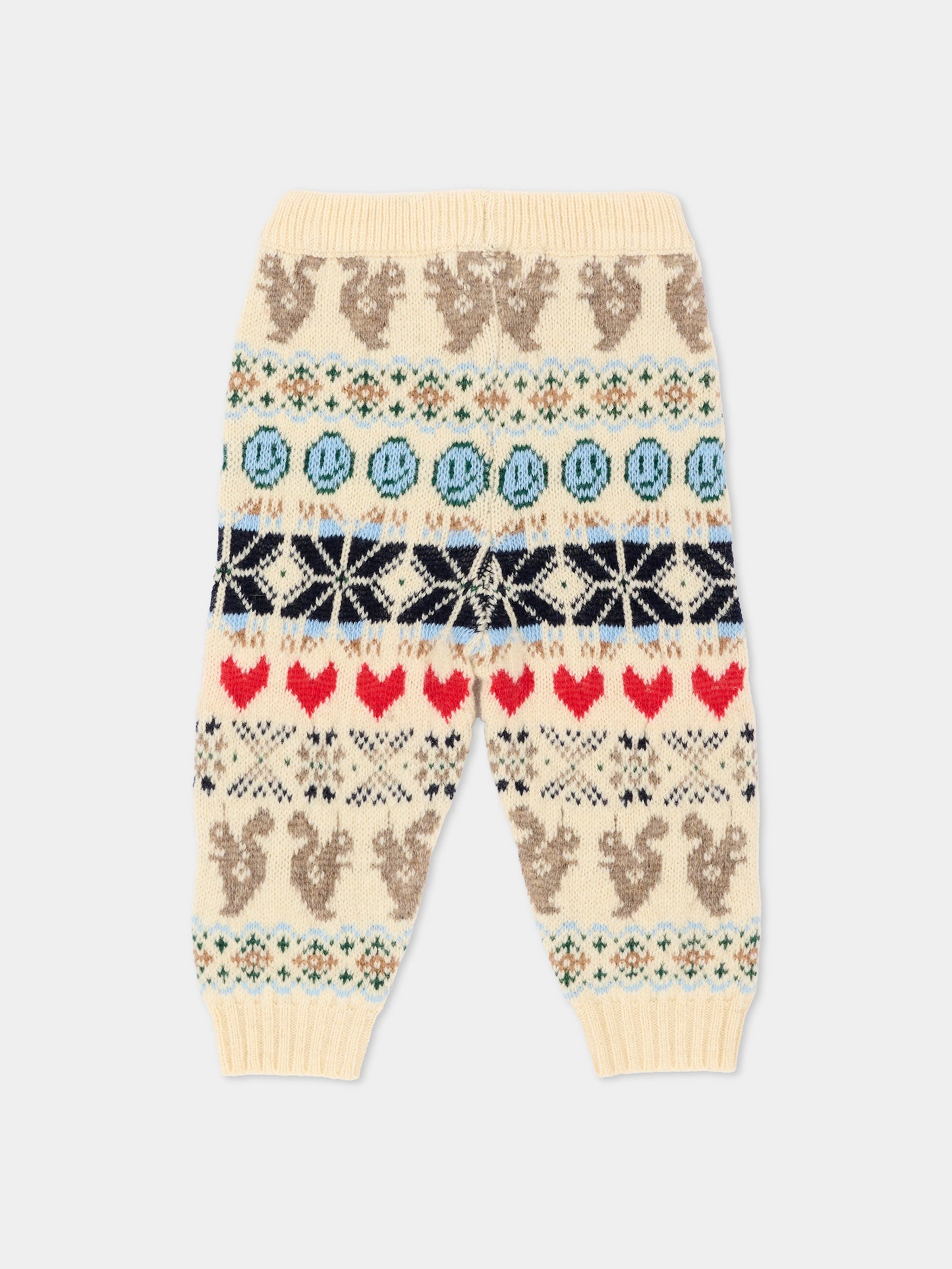 Pantalone avorio Sol per neonati jacquard,Molo,6W26I223 9788