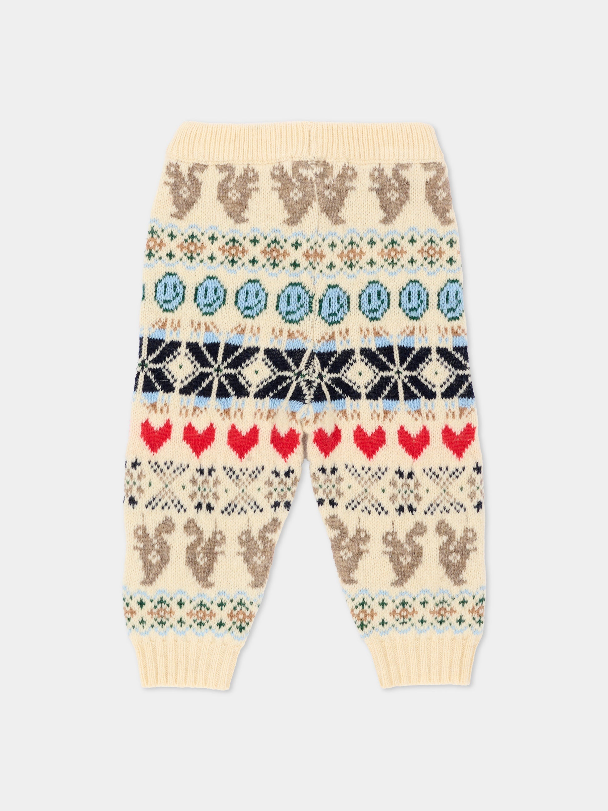 Pantalone avorio Sol per neonati jacquard,Molo,6W26I223 9788