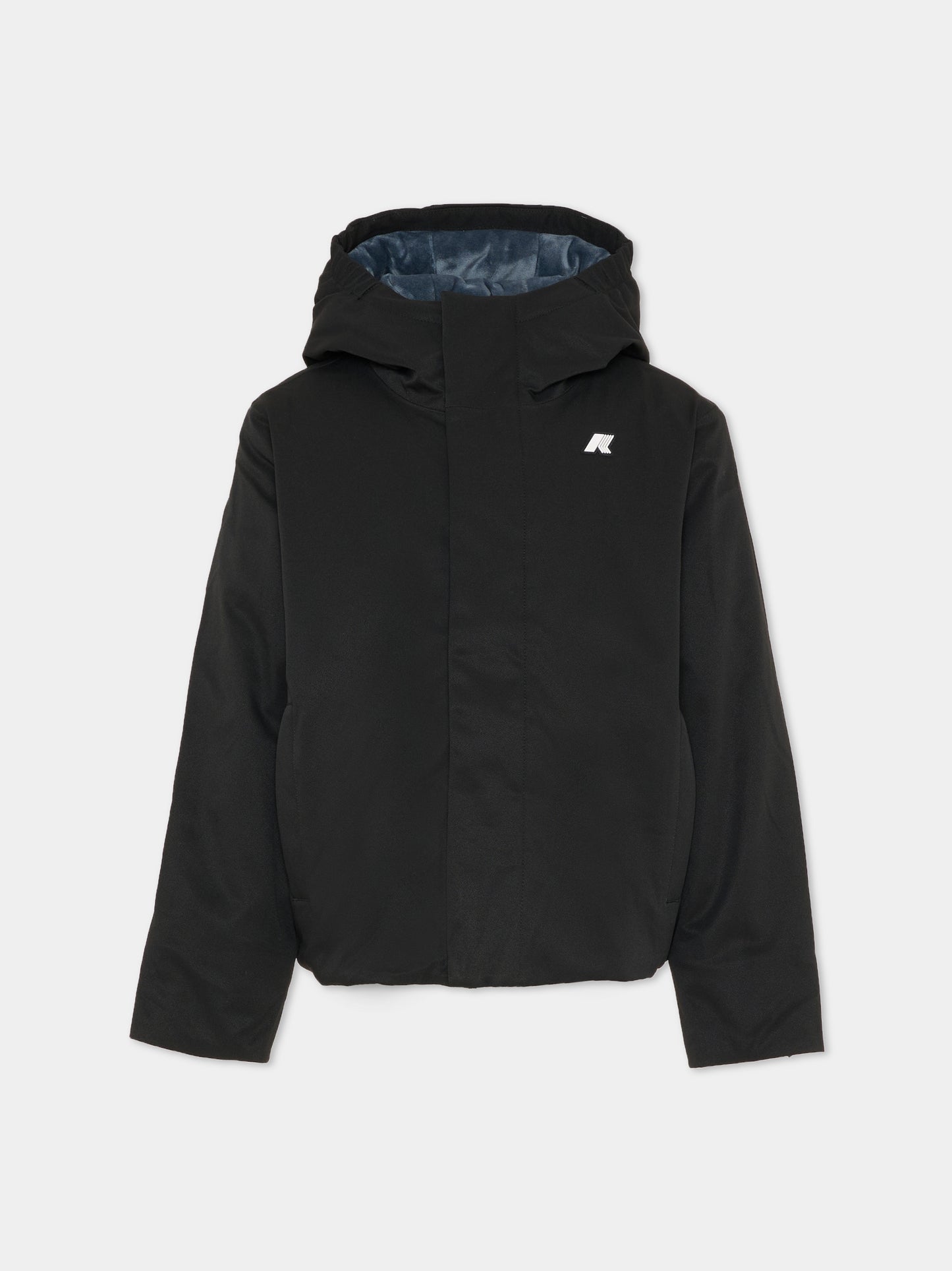 Giubbotto Jacko Twill Marmotta nero per bambino con logo,K-way,K1128FW AL8