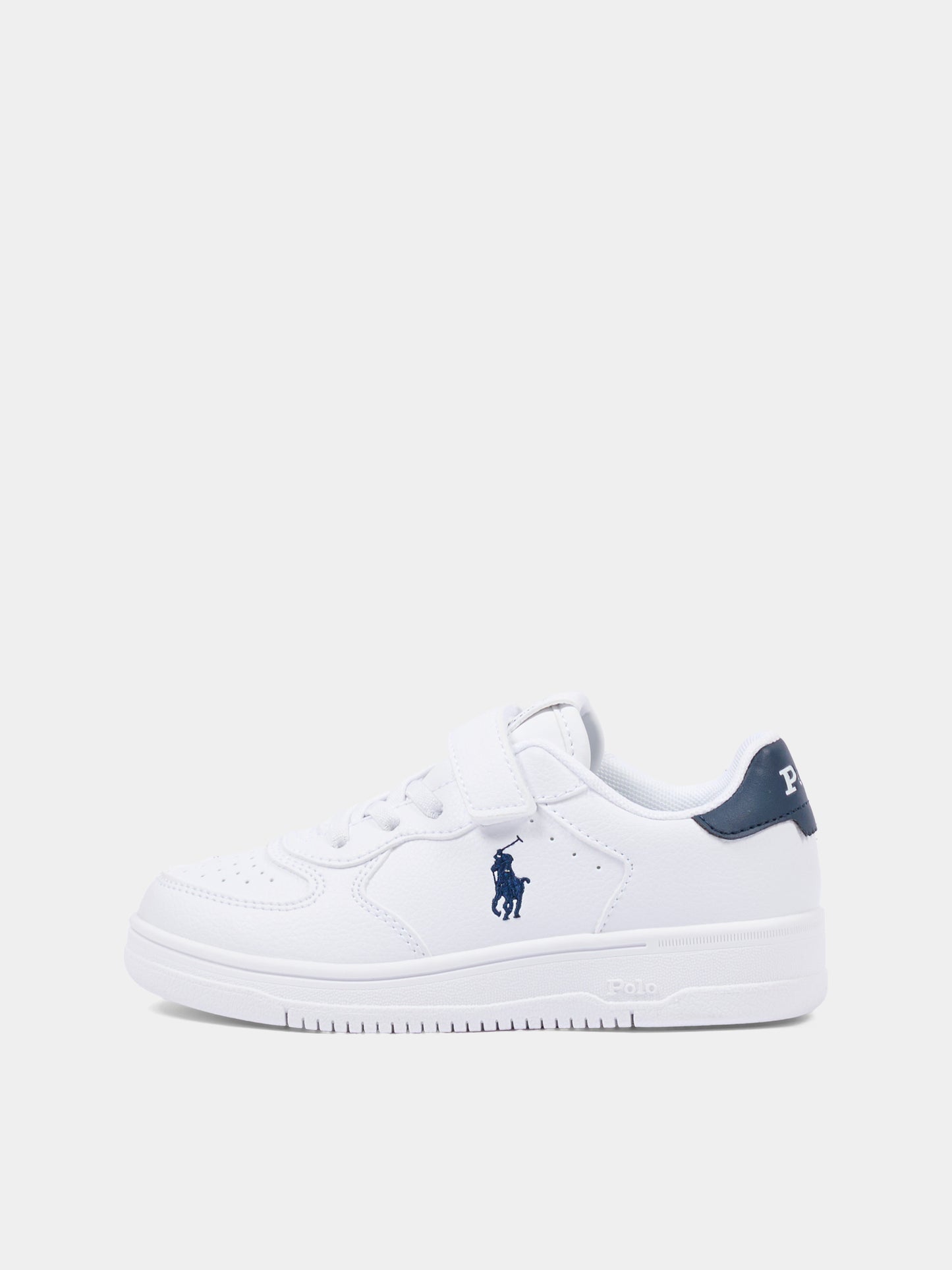 Sneakers bianche per bambini con Polo Pony,Ralph Lauren Kids,RL02438102