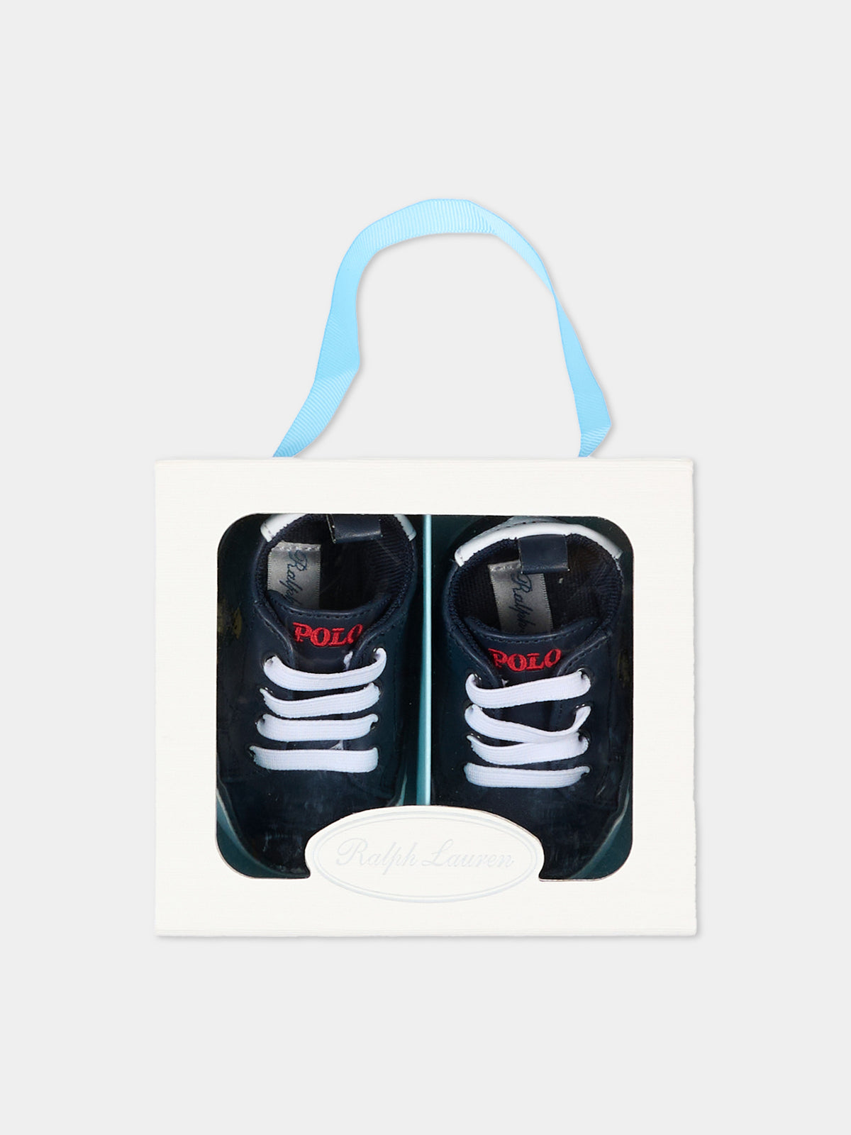 Sneakers blu per neonato con Polo Bear,Ralph Lauren Kids,RL03477410