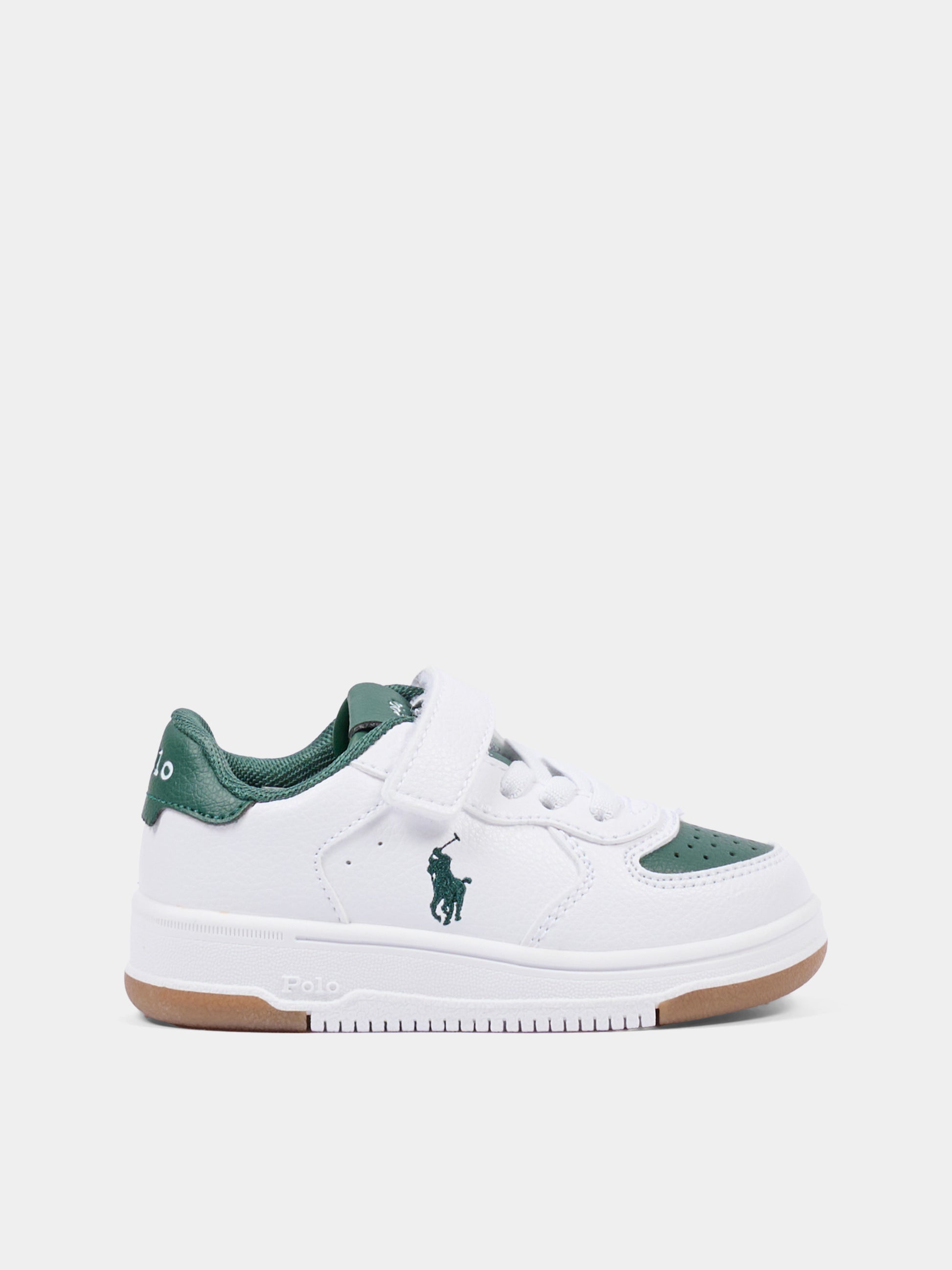 Sneakers bianche per bambino con Polo Pony,Ralph Lauren Kids,RL05549101