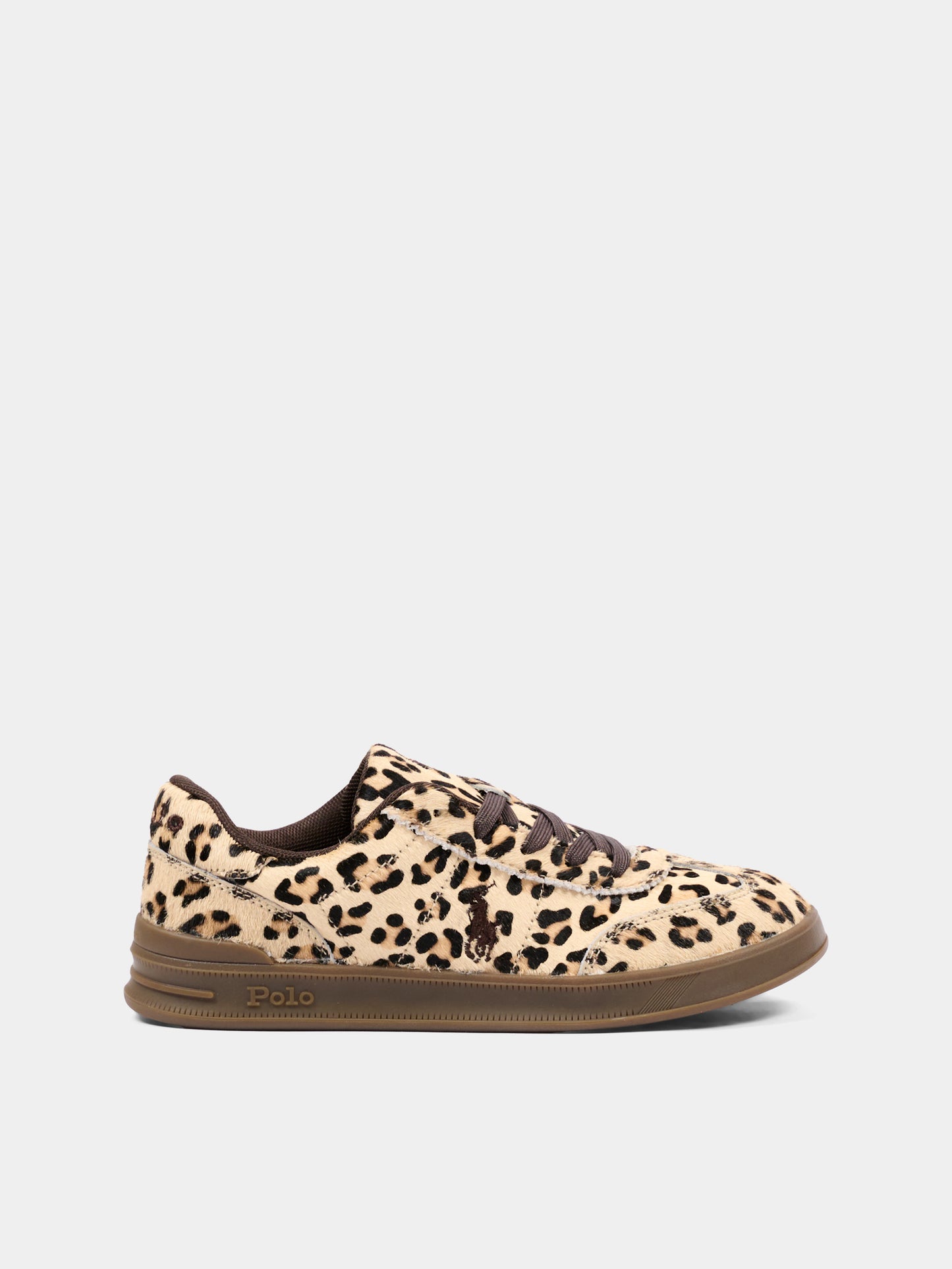 Sneakers marroni per bambina animalier,Ralph Lauren Kids,RL05861202