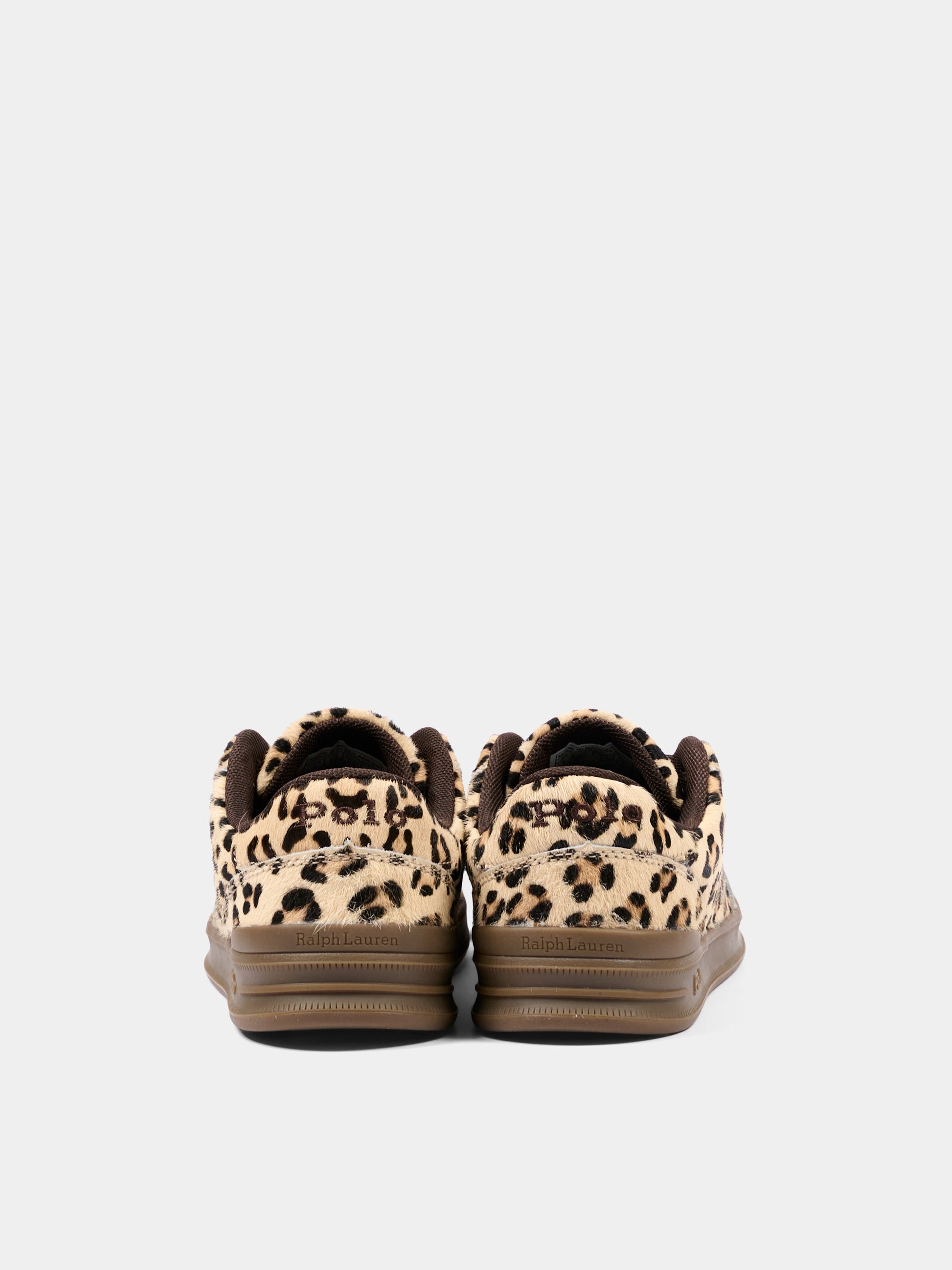 Sneakers marroni per bambina animalier,Ralph Lauren Kids,RL05861202