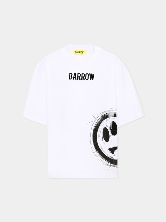 T-Shirt bianca per bambino con logo,Barrow,F6BKJBTH075 002