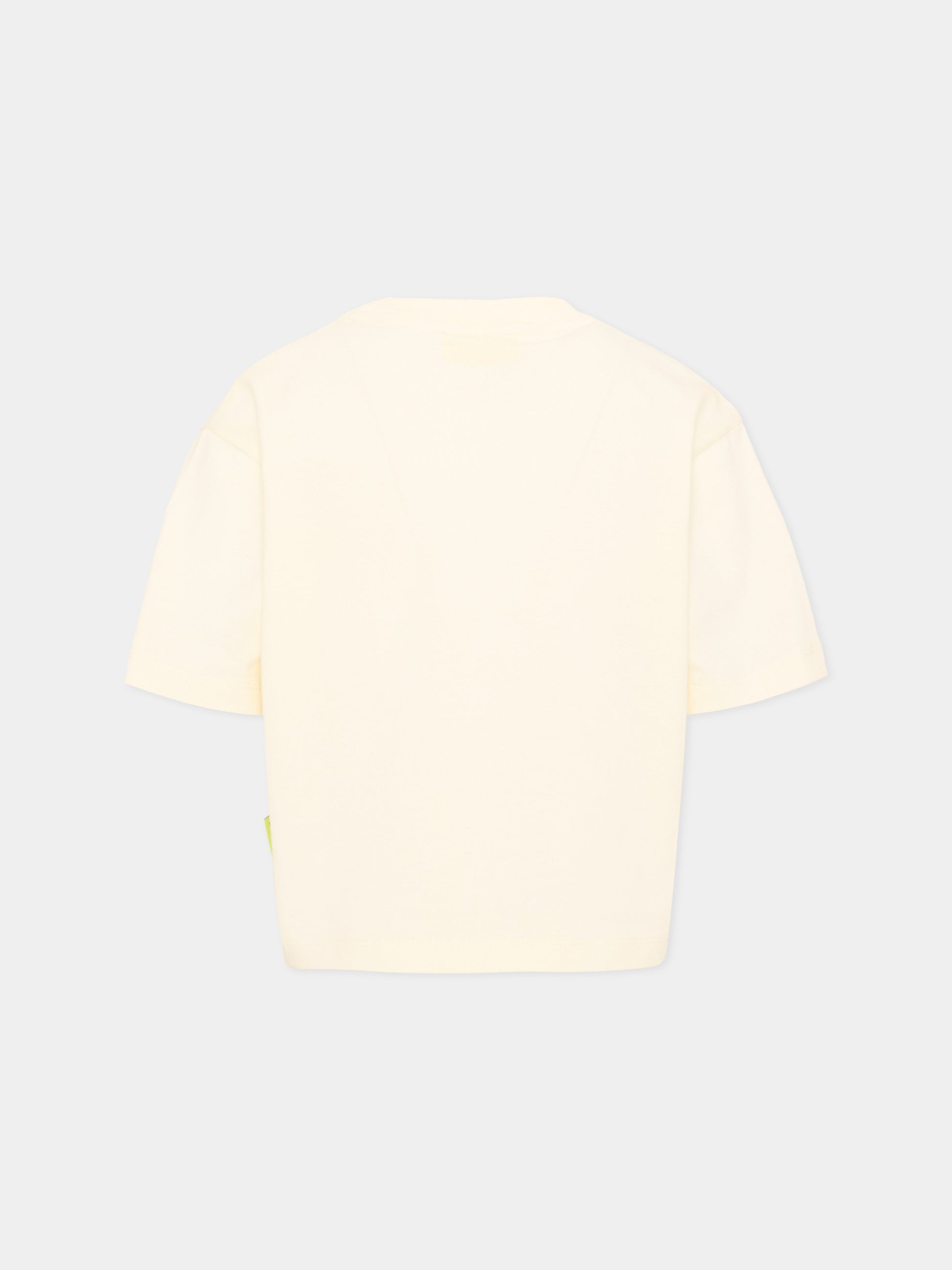 T-shirt avorio per bambina con logo,Barrow,F6BKJGTH011 013