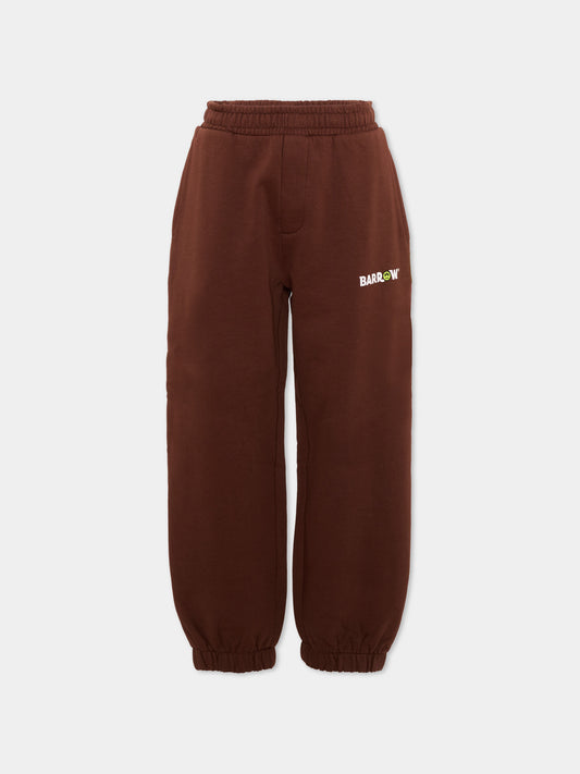 Pantalone marrone con logo,Barrow,F6BKJUFP013 408