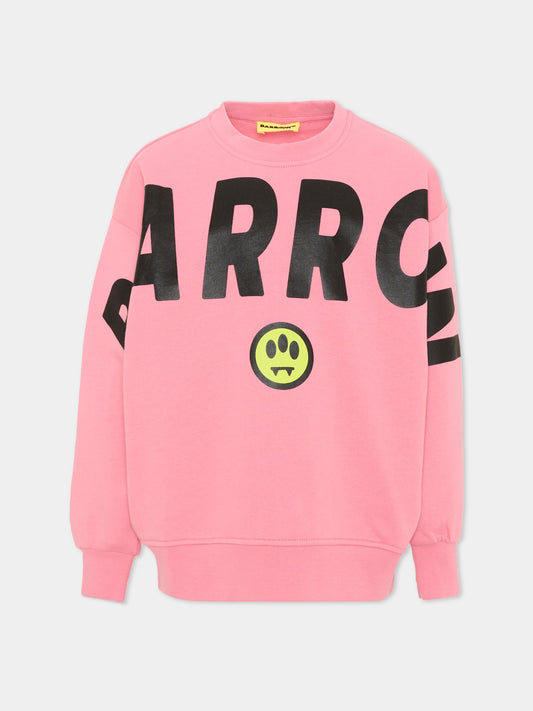 Felpa rosa per bambina con stampa,Barrow,F6BKJUSW016 409