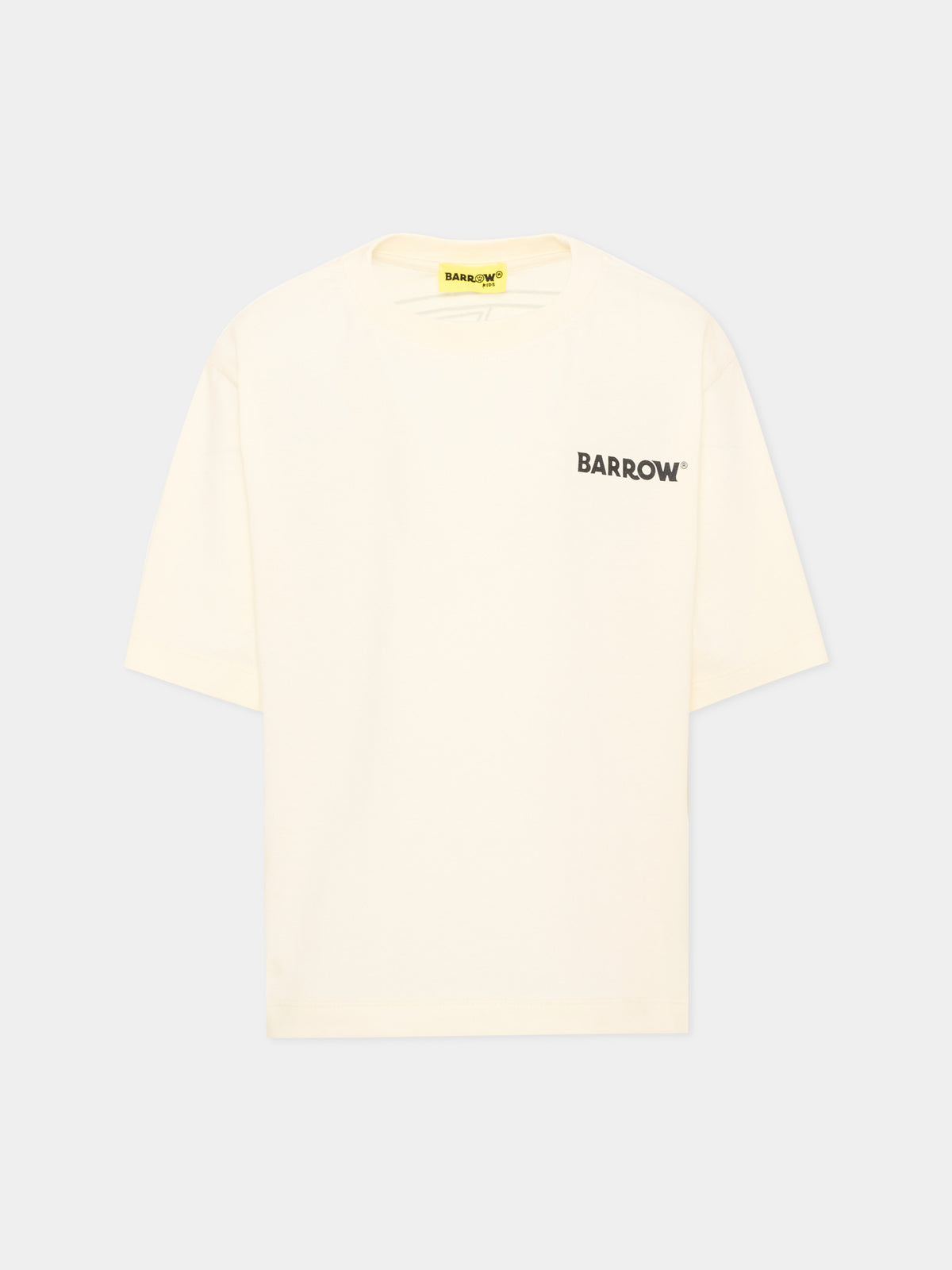 T-shirt avorio per bambini con logo,Barrow,F6BKJUTH033 013