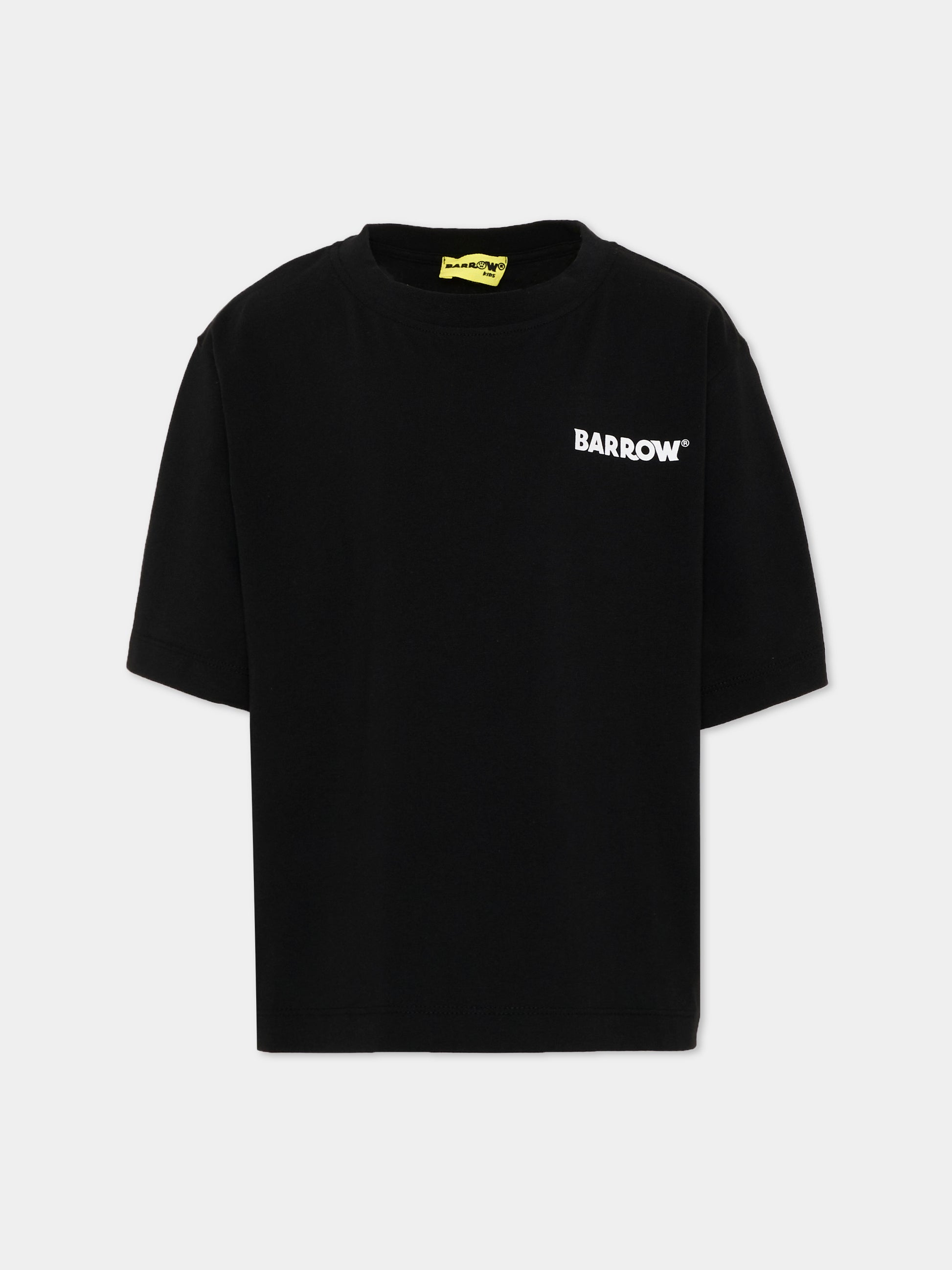 T-shirt nera per bambini con stampa,Barrow,F6BKJUTH033 110