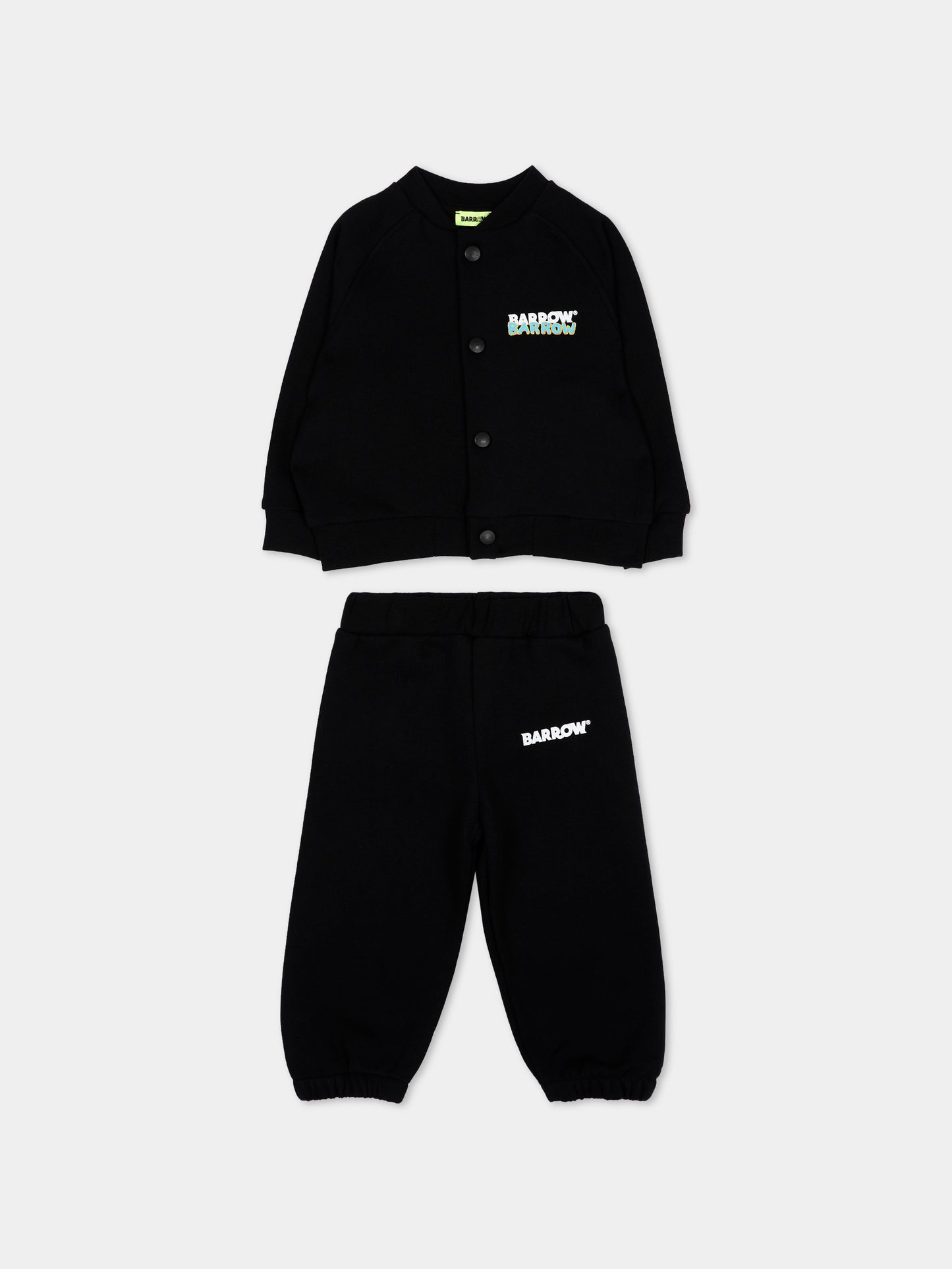 Completo sportivo nero per neonato con logo,Barrow,F6BKNBCF187 110