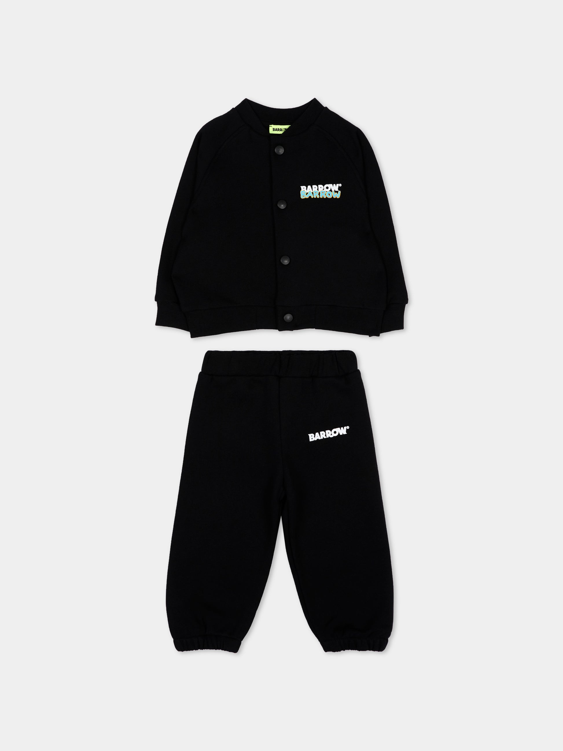 Completo sportivo nero per neonato con logo,Barrow,F6BKNBCF187 110