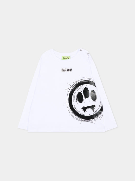 T-Shirt bianca per neonato con smile,Barrow,F6BKNBTH185 002