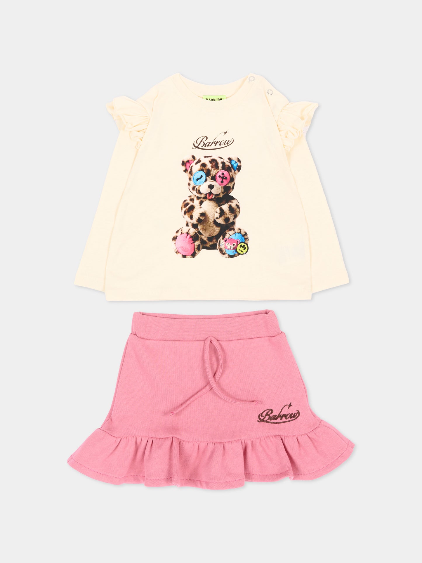 Completo sportivo rosa per neonata con orsetto,Barrow,F6BKNGSS208 013/409