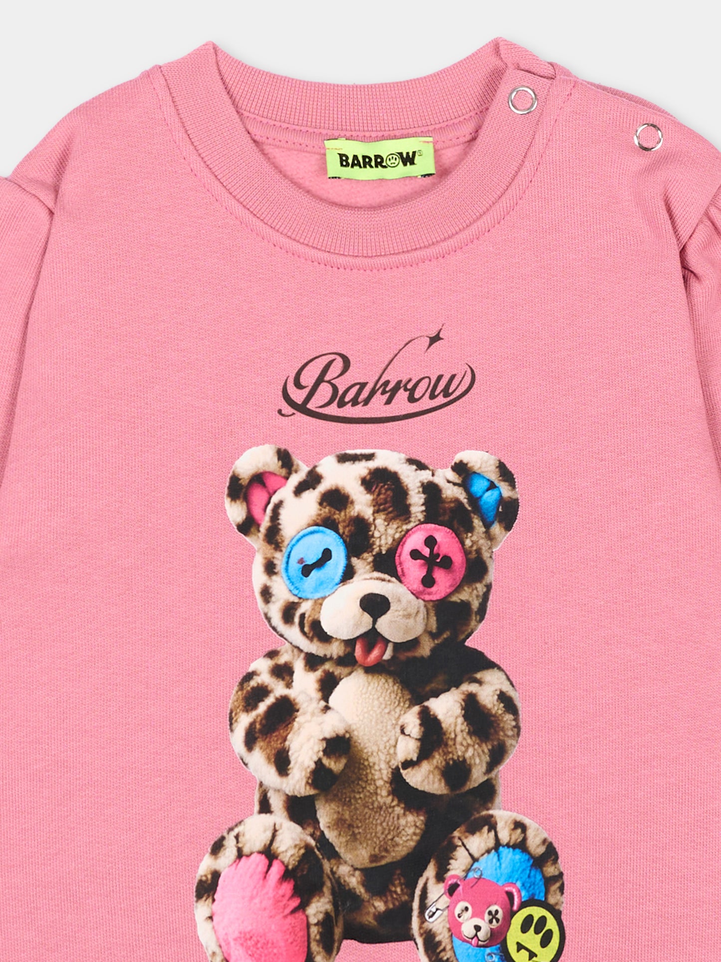 Felpa rosa per neonata con orsetto,Barrow,F6BKNGSW197 409