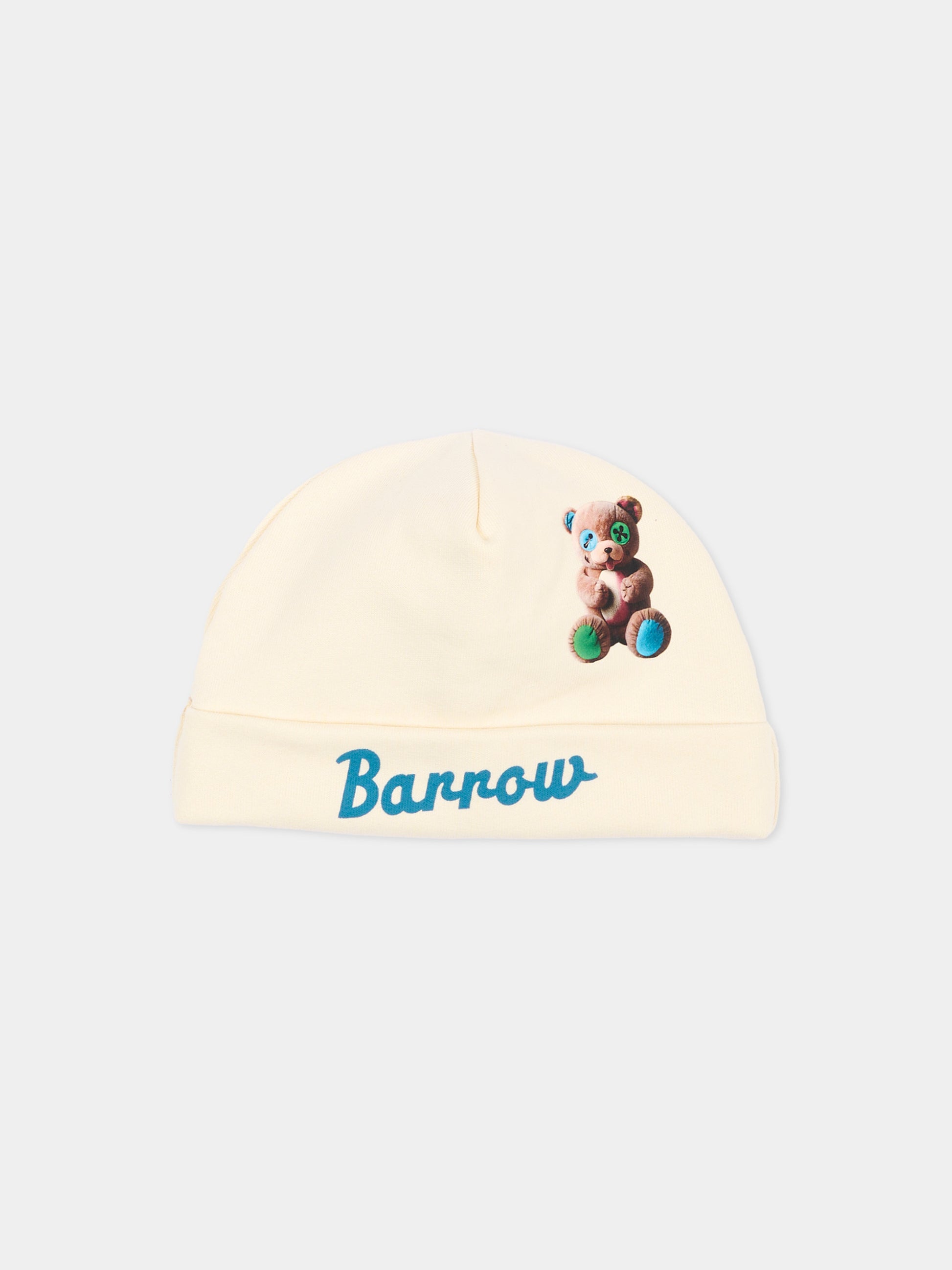 Berretto avorio per neonati con logo,Barrow,F6BKUNHT212 013/059