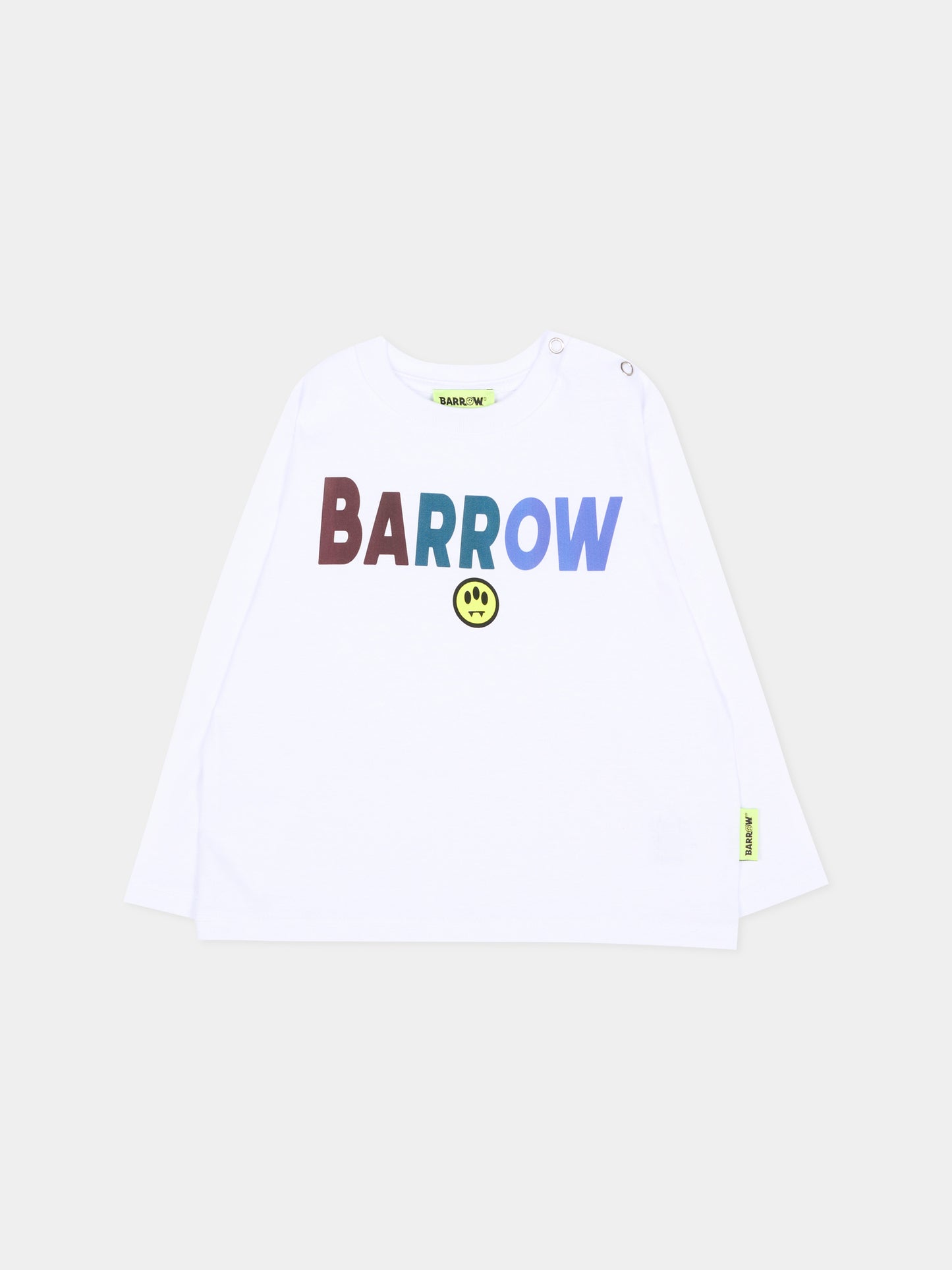 T-Shirt bianca per neonato con logo,Barrow,F6BKUNTH191 002/059
