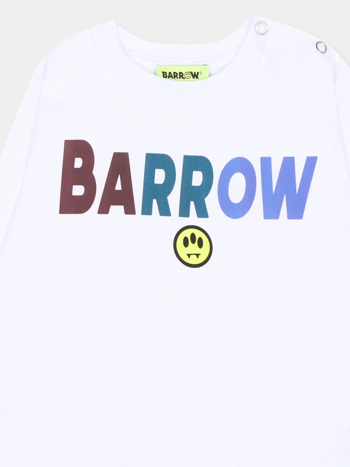 T-Shirt bianca per neonato con logo,Barrow,F6BKUNTH191 002/059