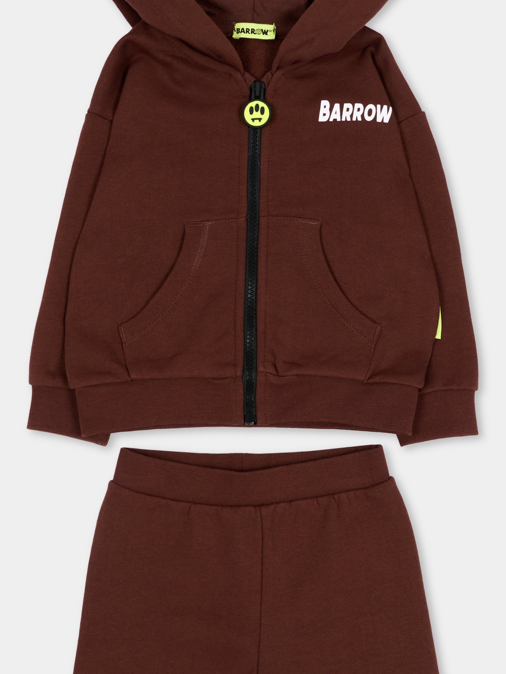 Completo sportivo lungo marrone per neonati con logo,Barrow,F6BKUNZF190 408