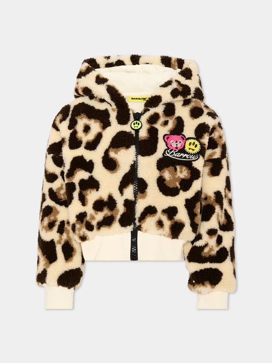 Ecopelliccia multicolor animalier per bambina con logo,Barrow,F6BKJGJK126 200