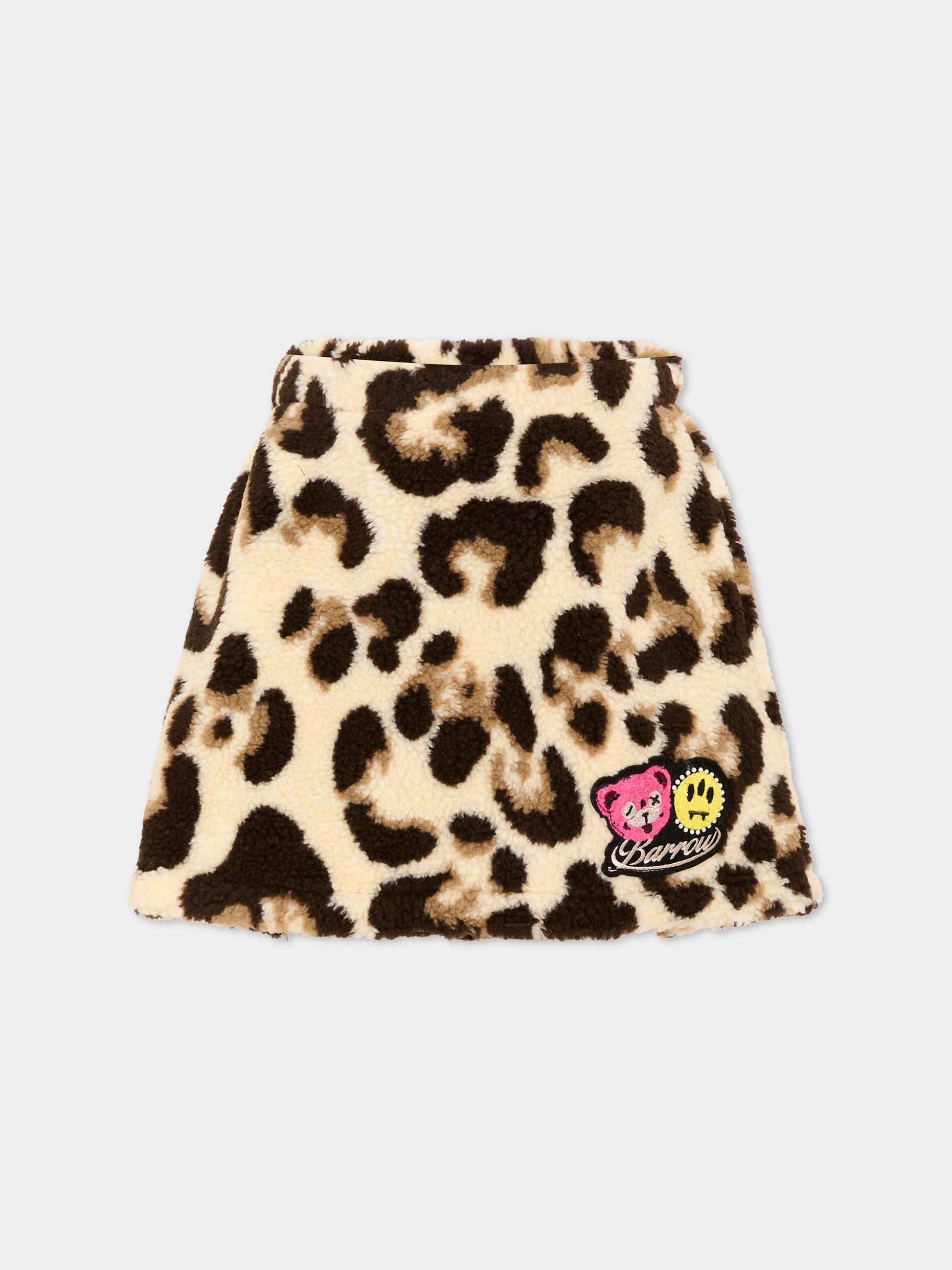 Gonna multicolor animalier per bambina con logo,Barrow,F6BKJGSK135 200