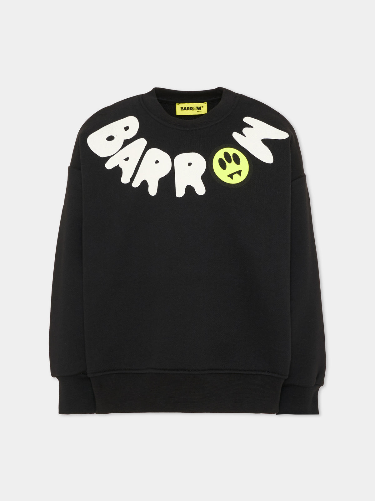 Felpa girocollo nera per bambini con stampa,Barrow,F6BKJUSW039 110