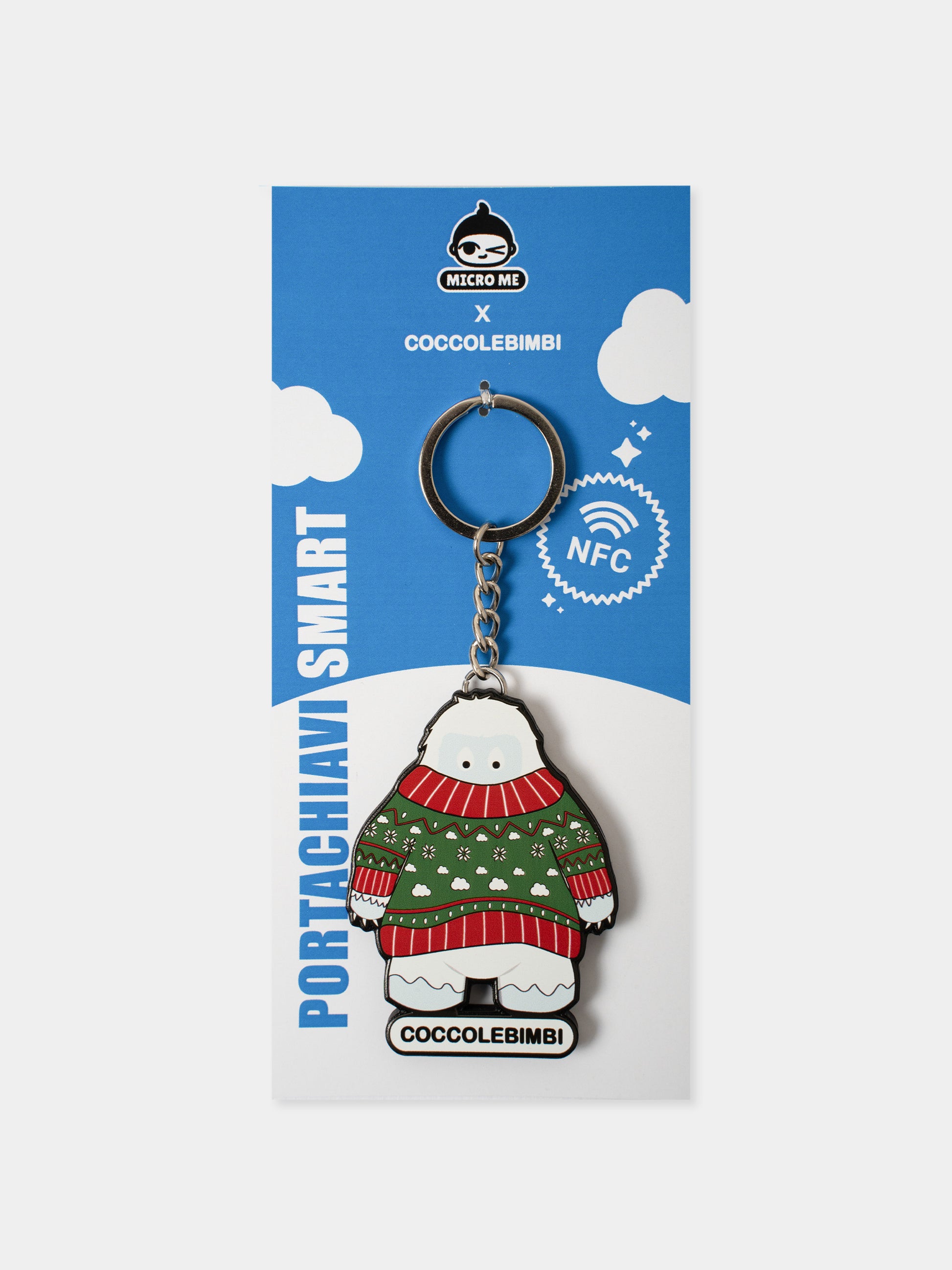 Portachiavi NFC Yeti con maglione per bambini,Coccolebimbi Limited,PORTACHIAVI NFC YETI CON MAGLIONE PER BAMBINI