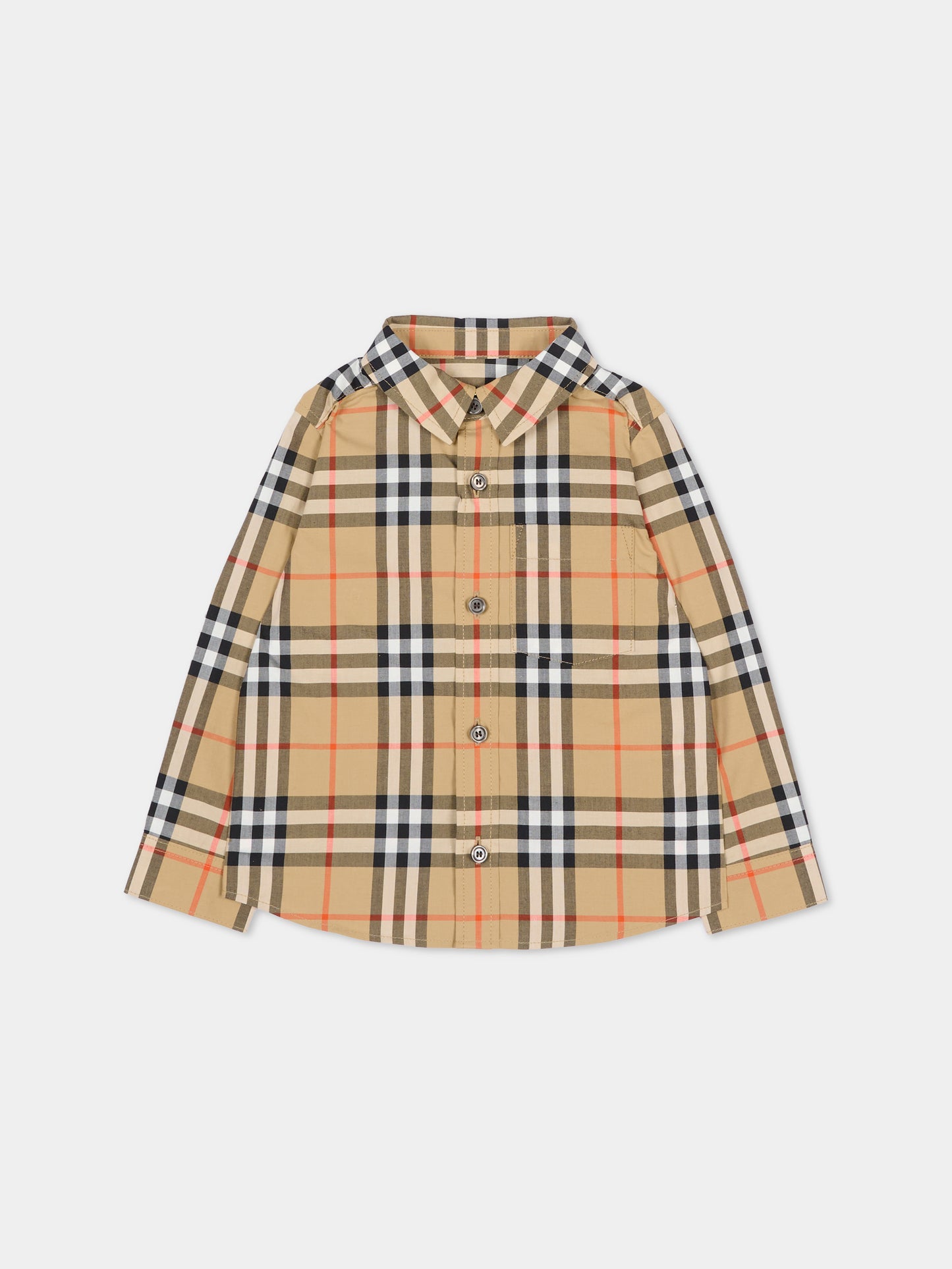 Chemise beige pour Bébé Garçon à carreaux vintage